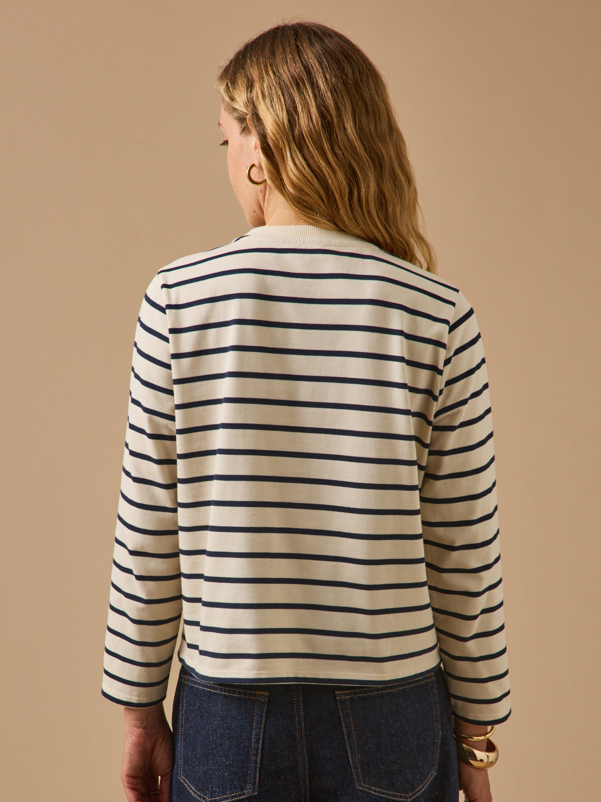 Women's organic cotton sailor-stripe T-shirt