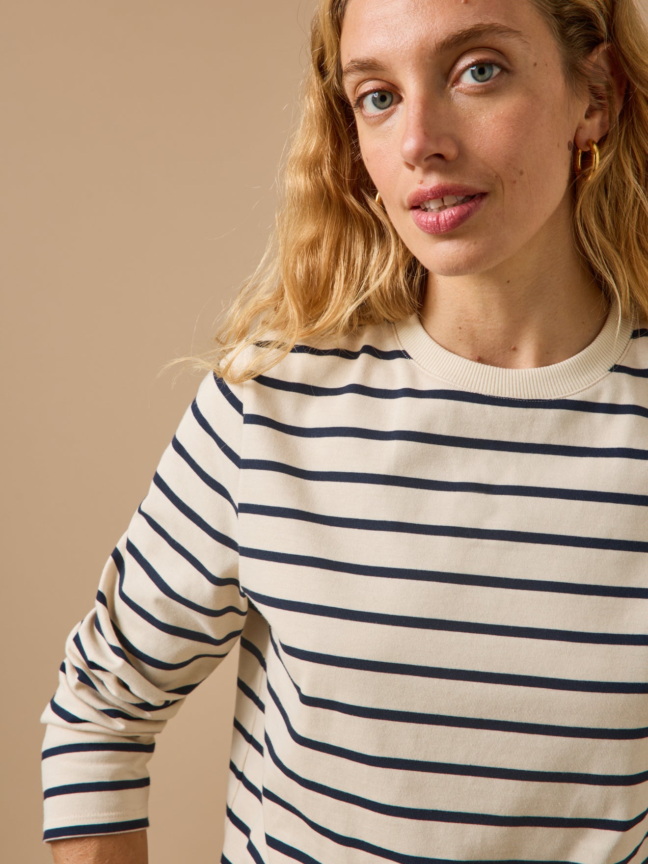 Women's organic cotton sailor-stripe T-shirt