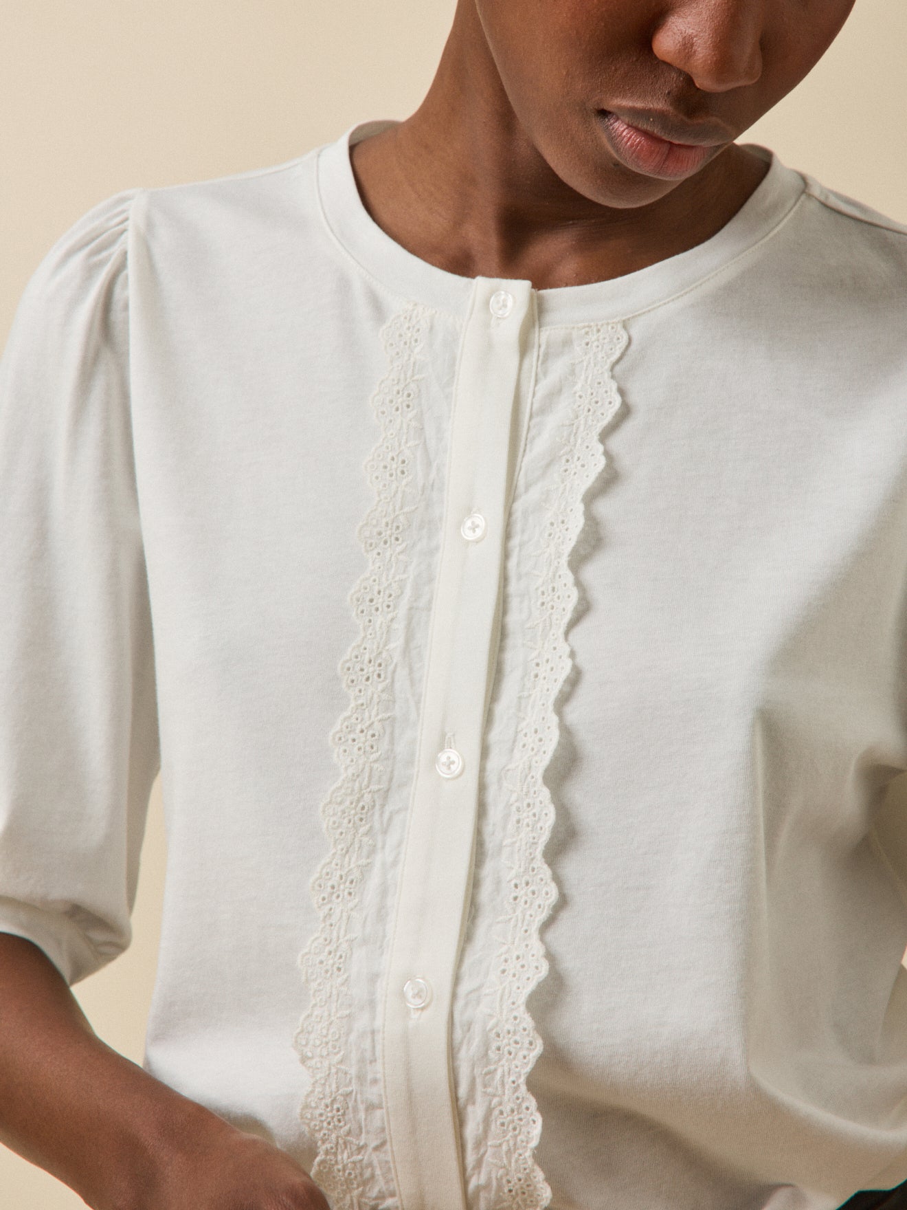 T-shirt brodé femme modal et coton biologique