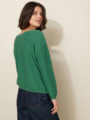 Women's reversible organic cotton and cashmere sweater