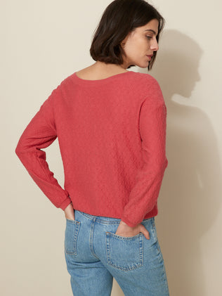 Women's reversible organic cotton and cashmere sweater