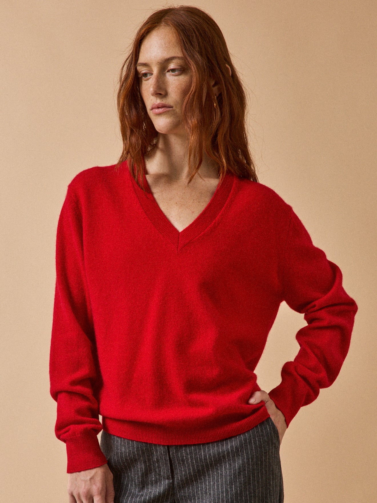 Pull col V femme - Collection Cachemire