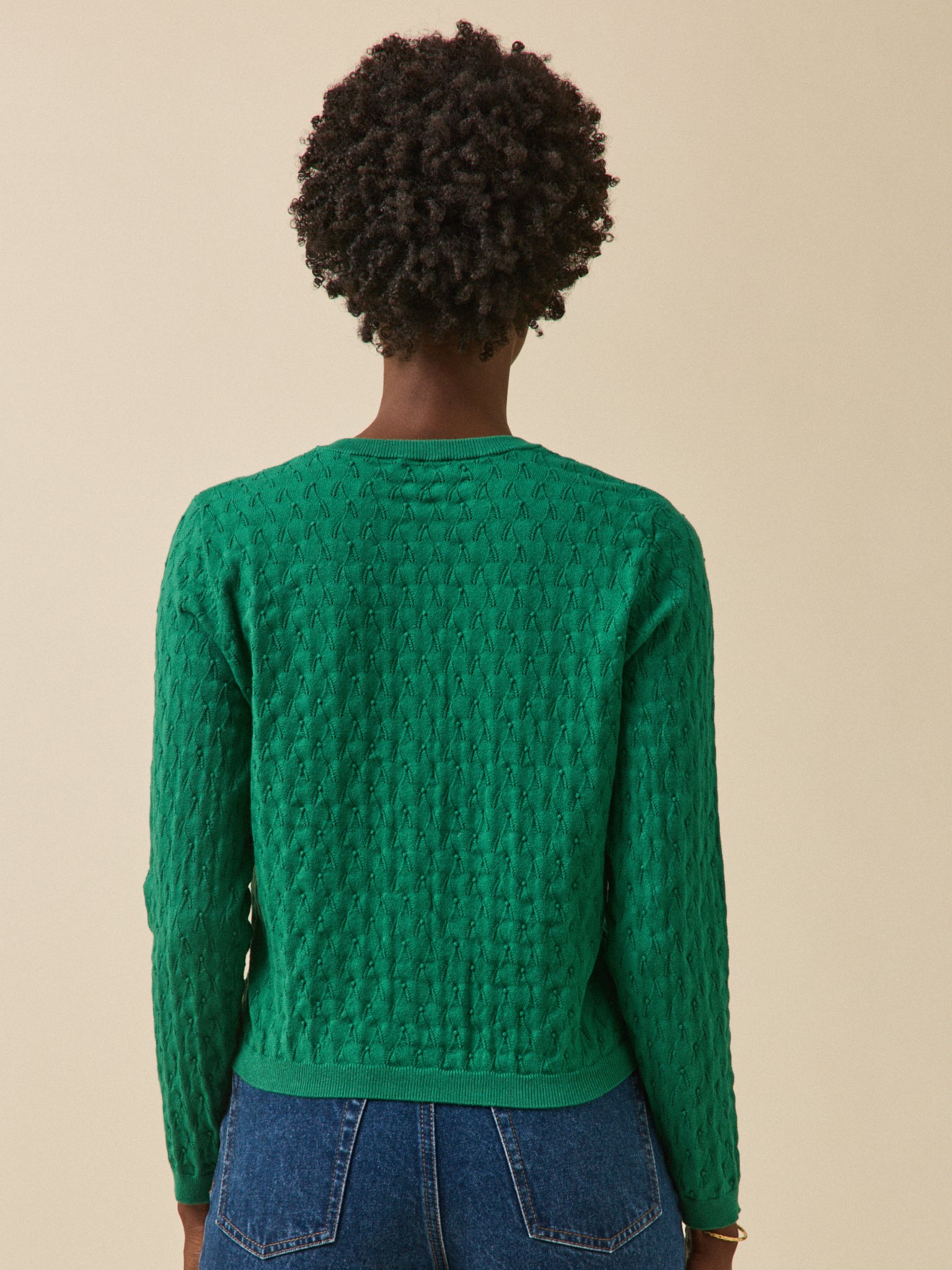 Women's pointelle knit cardigan