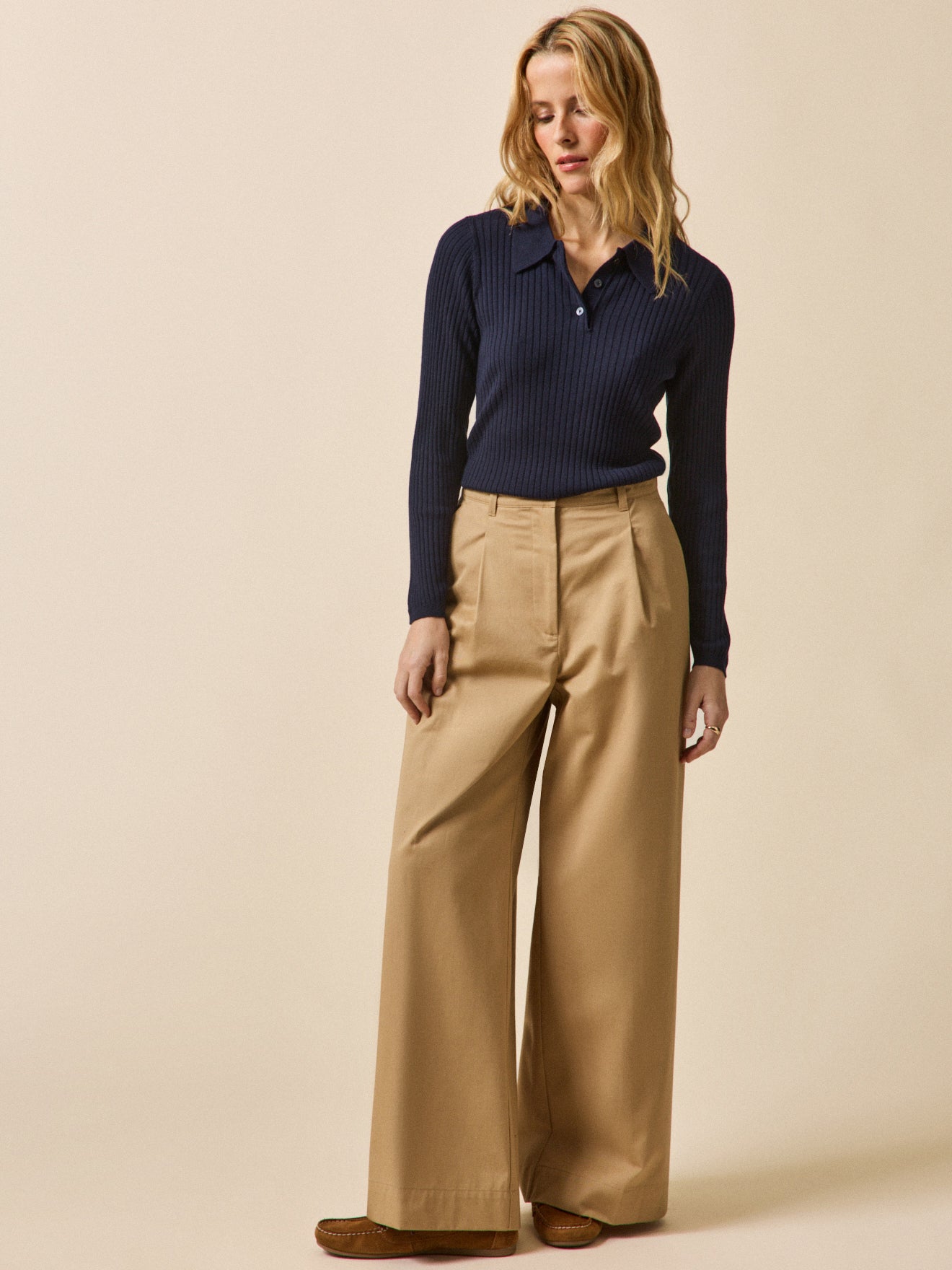 Women's RWS* sweater with polo shirt collar