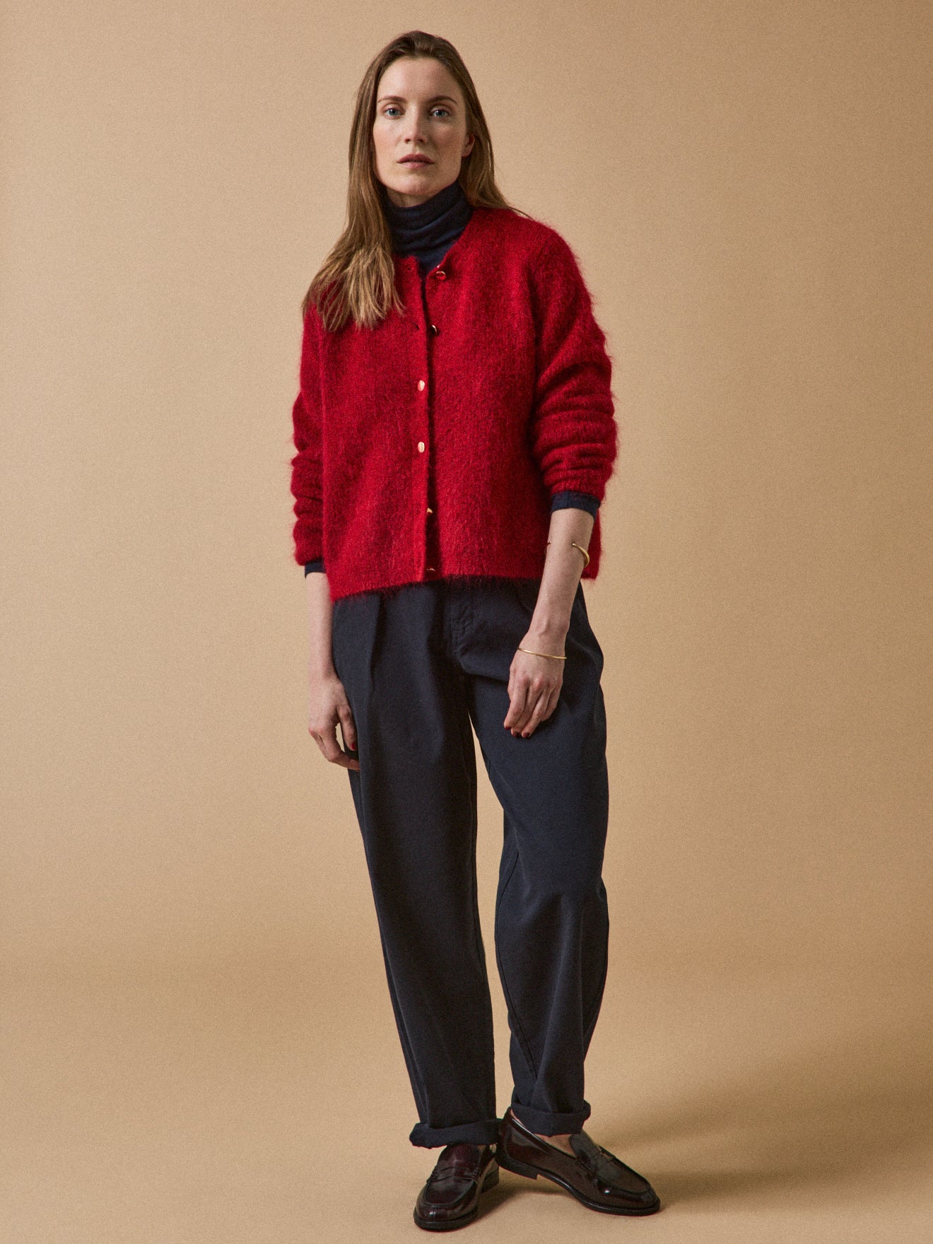 Women's wool and mohair cardigan