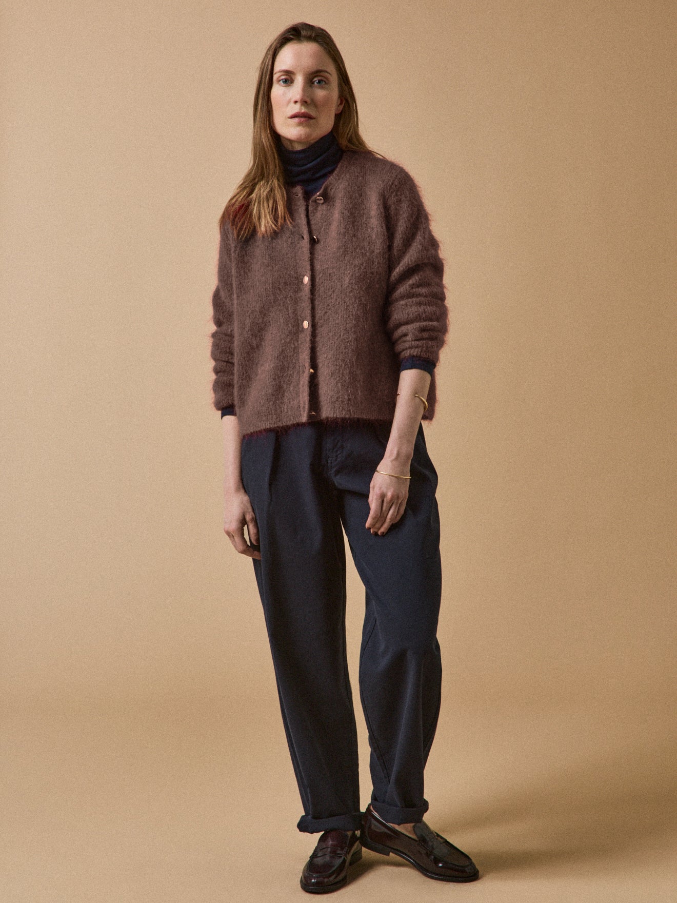 Women's wool and mohair cardigan