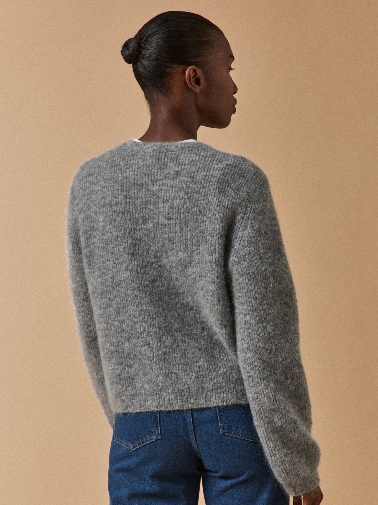 Women's wool and mohair cardigan