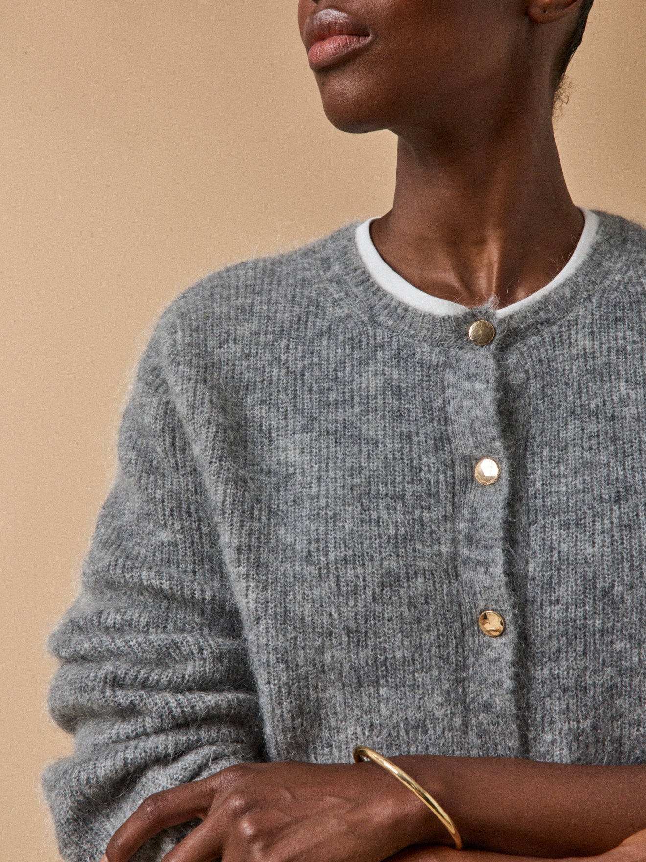 Women's wool and mohair cardigan