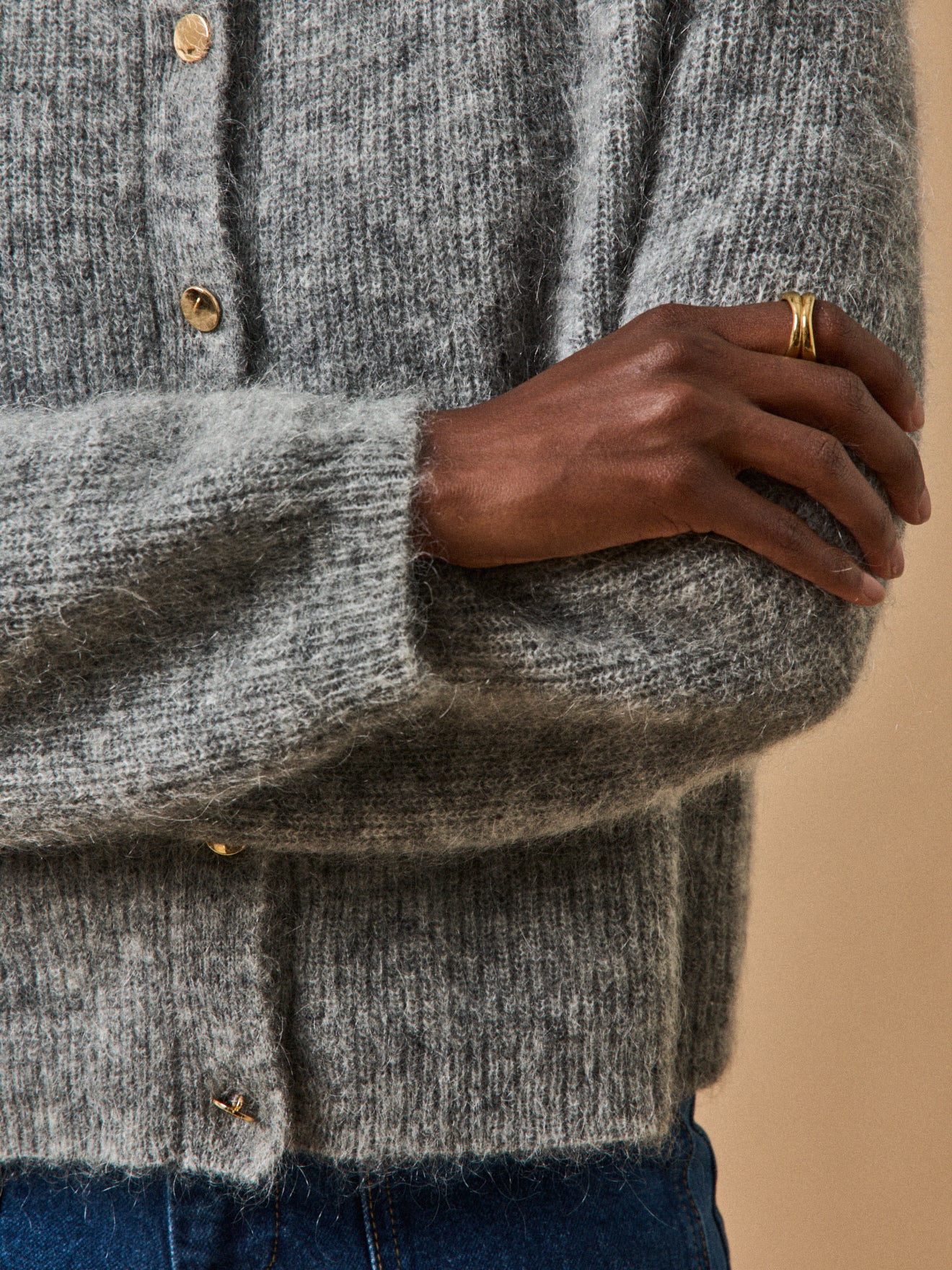 Women's wool and mohair cardigan