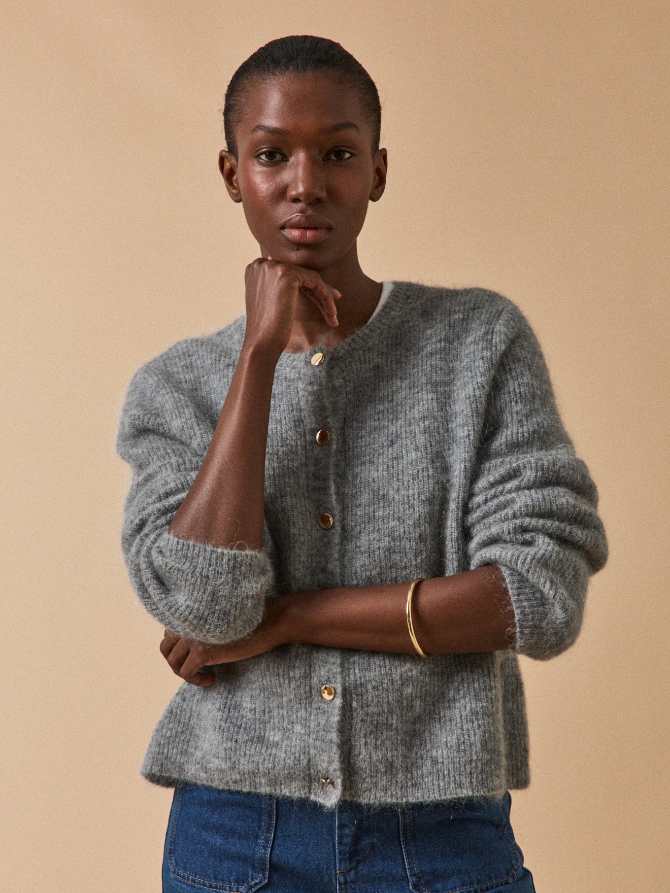 Gilet femme avec laine et mohair