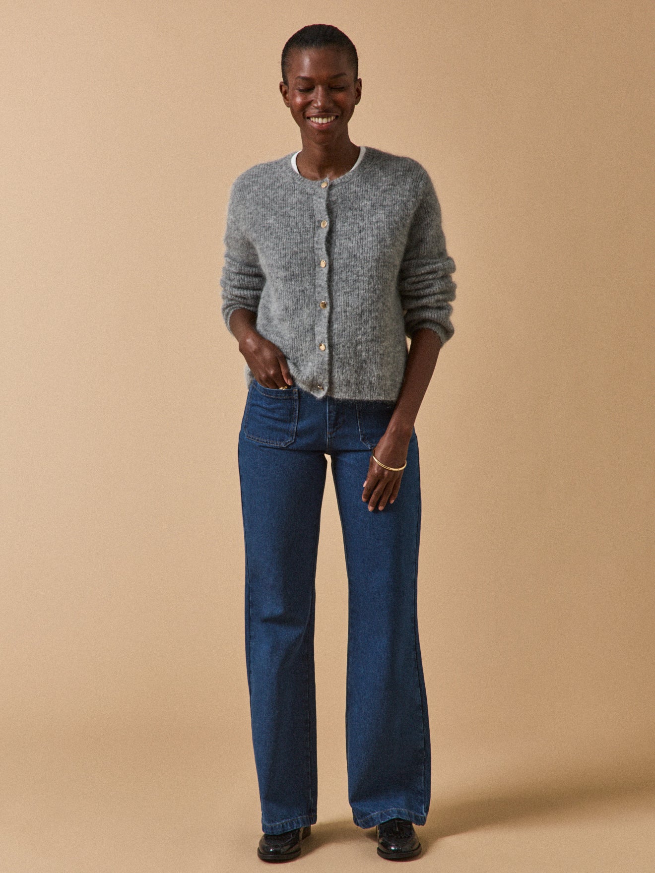 Women's wool and mohair cardigan