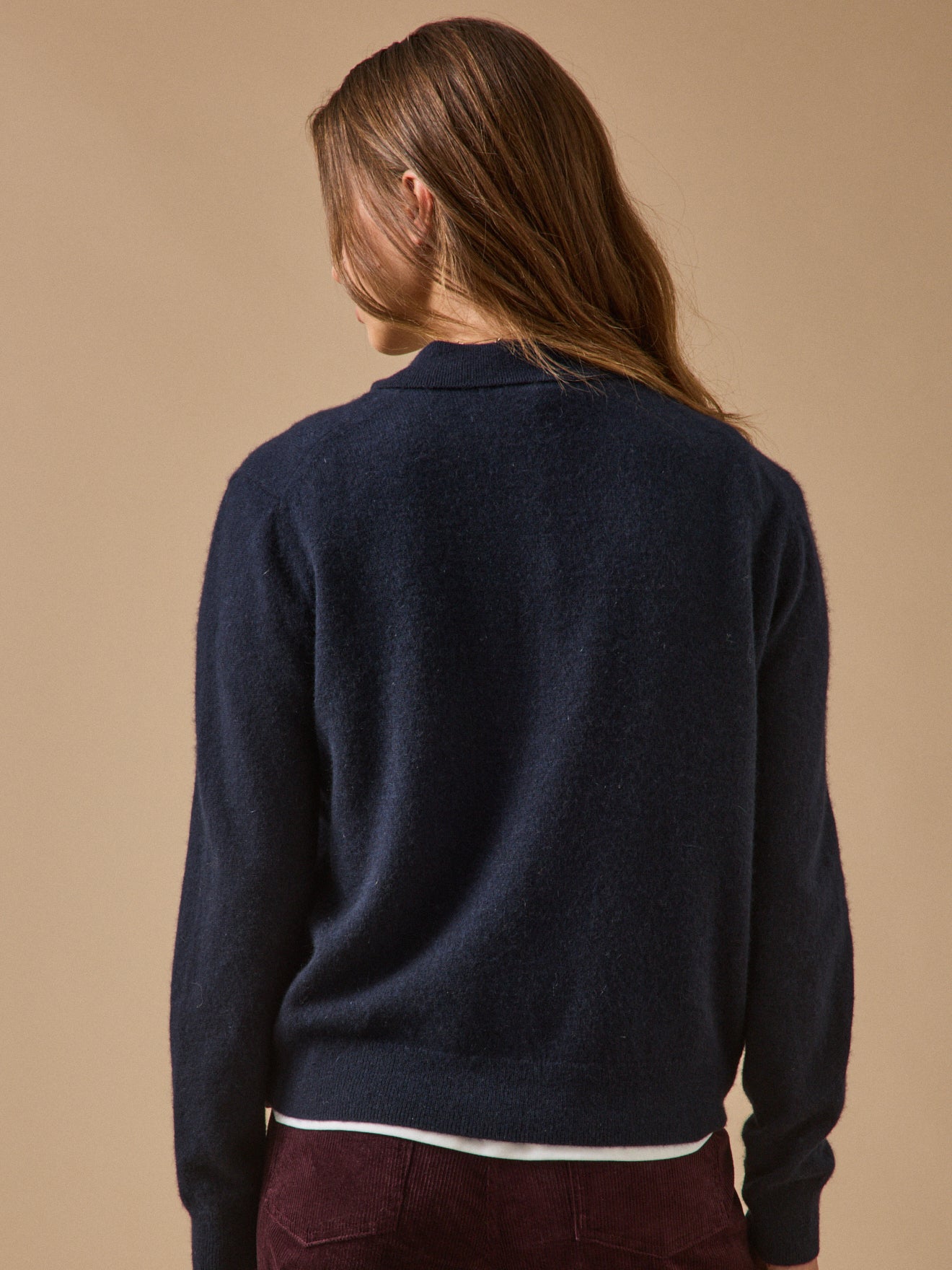Women's sweater with polo shirt collar - The Cashmere Collection