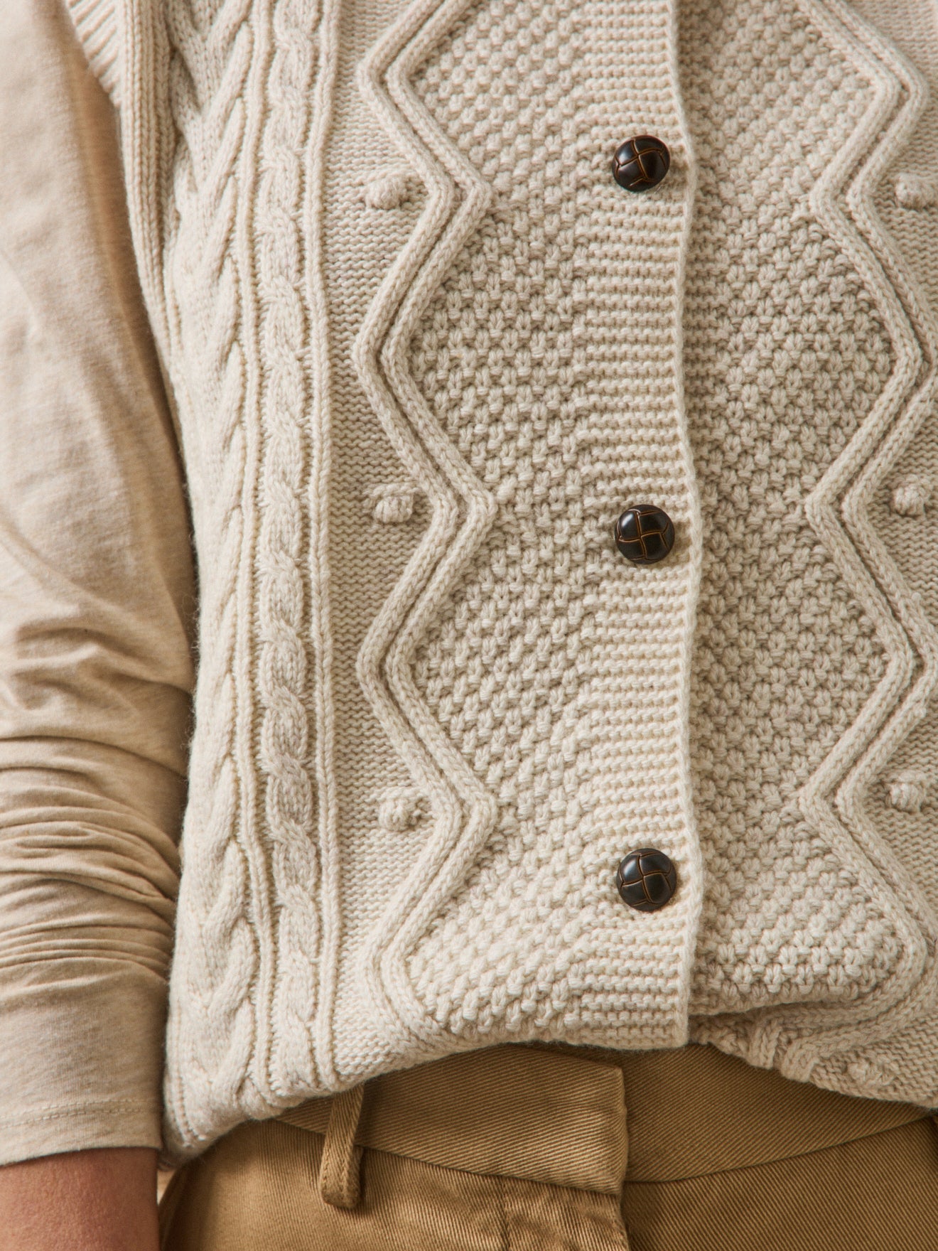 Women's RWS* wool sleeveless cardigan