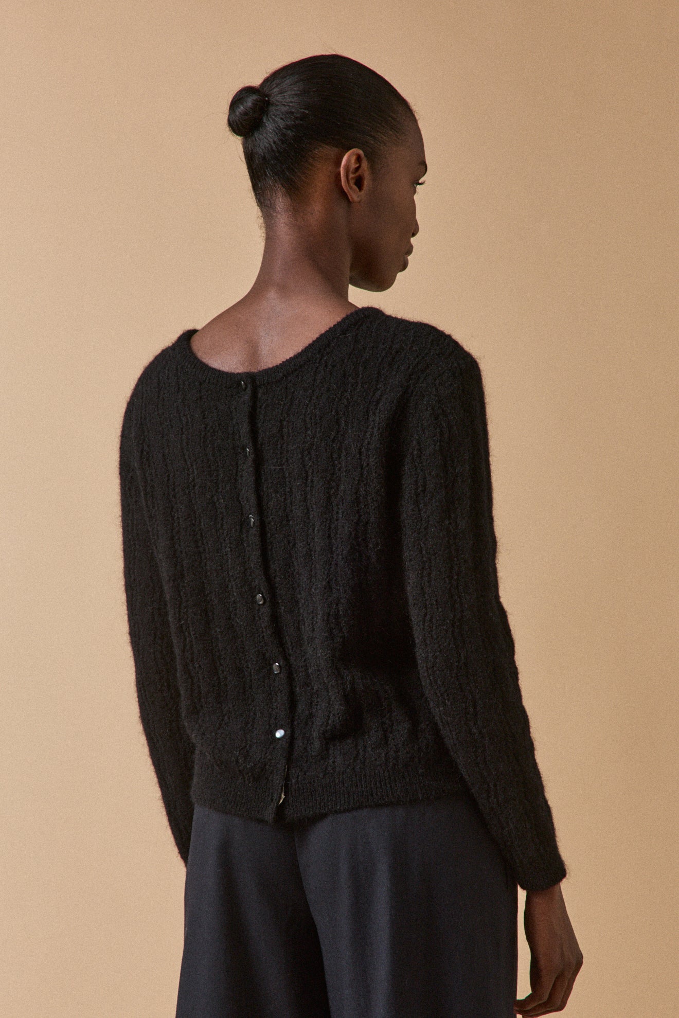 Women's kid mohair blend reversible cardigan