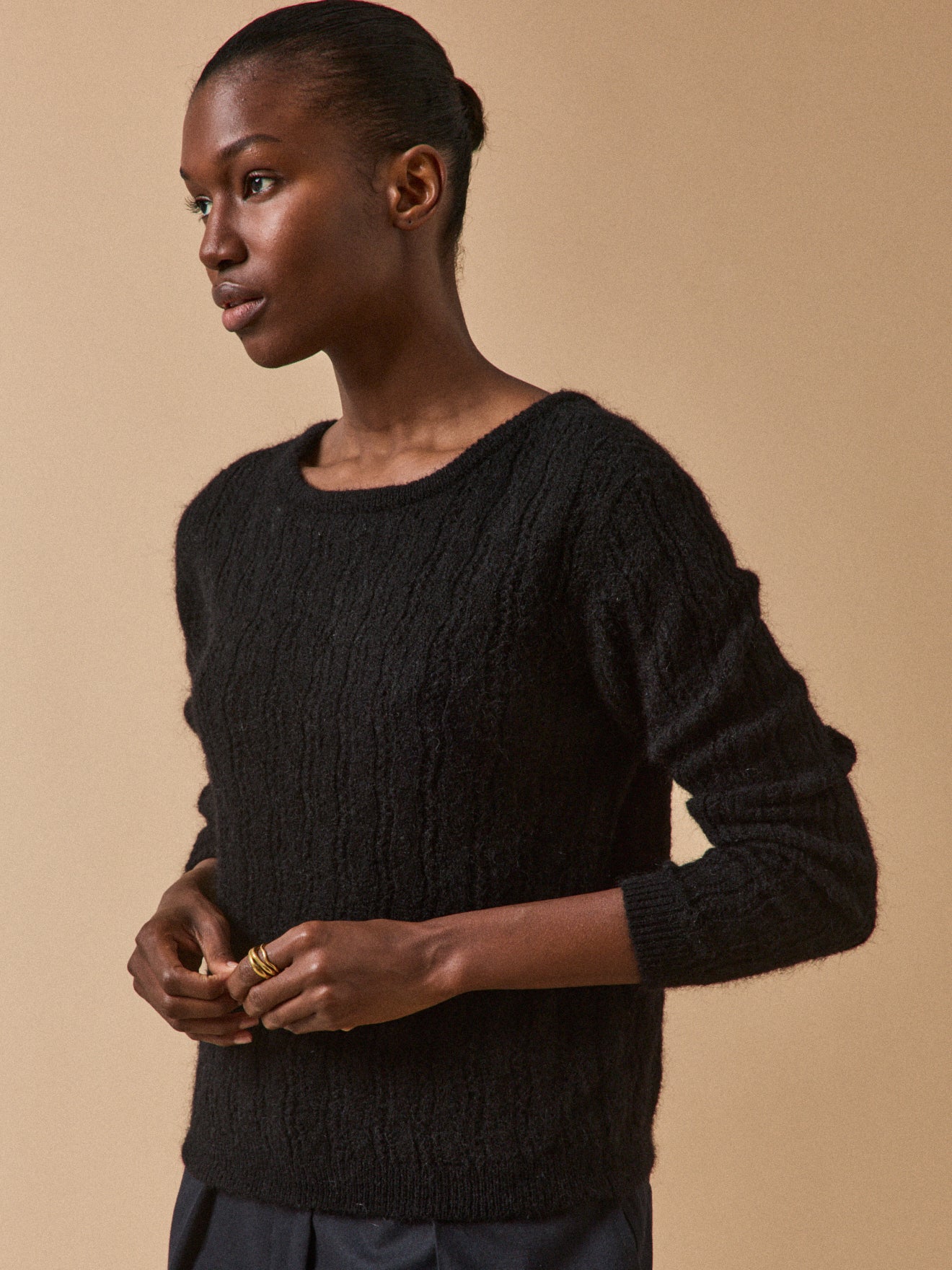 Women's kid mohair blend reversible cardigan