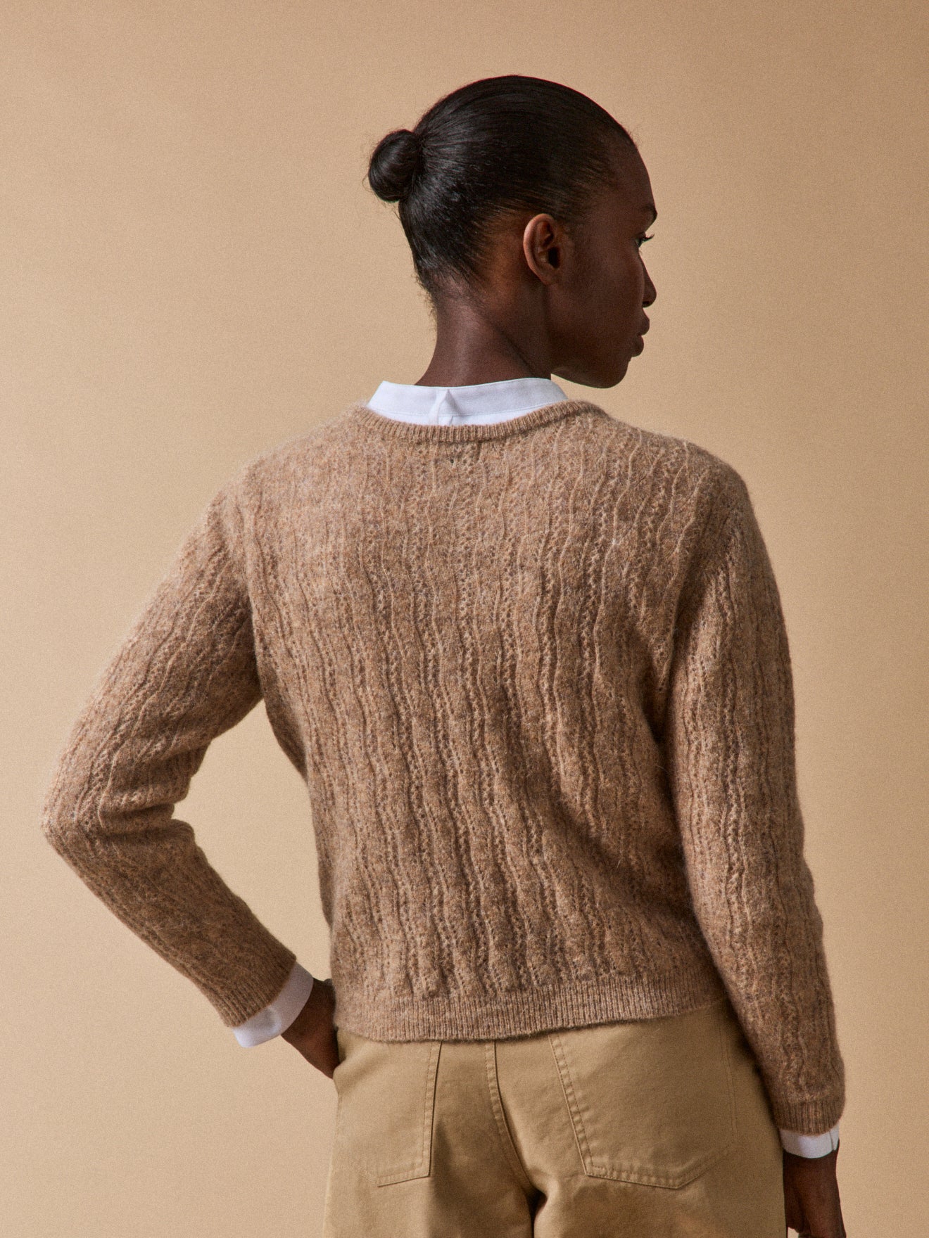 Women's kid mohair blend reversible cardigan