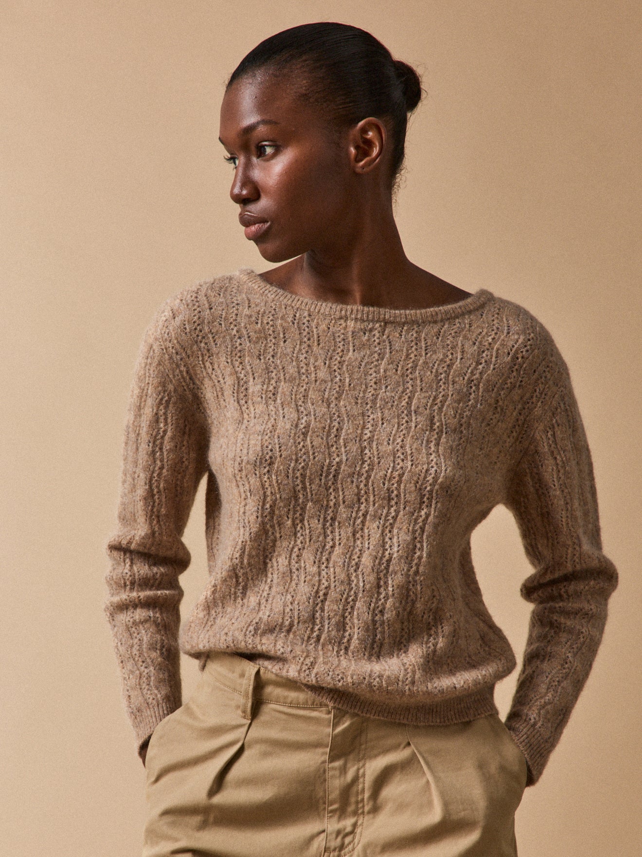 Women's kid mohair blend reversible cardigan