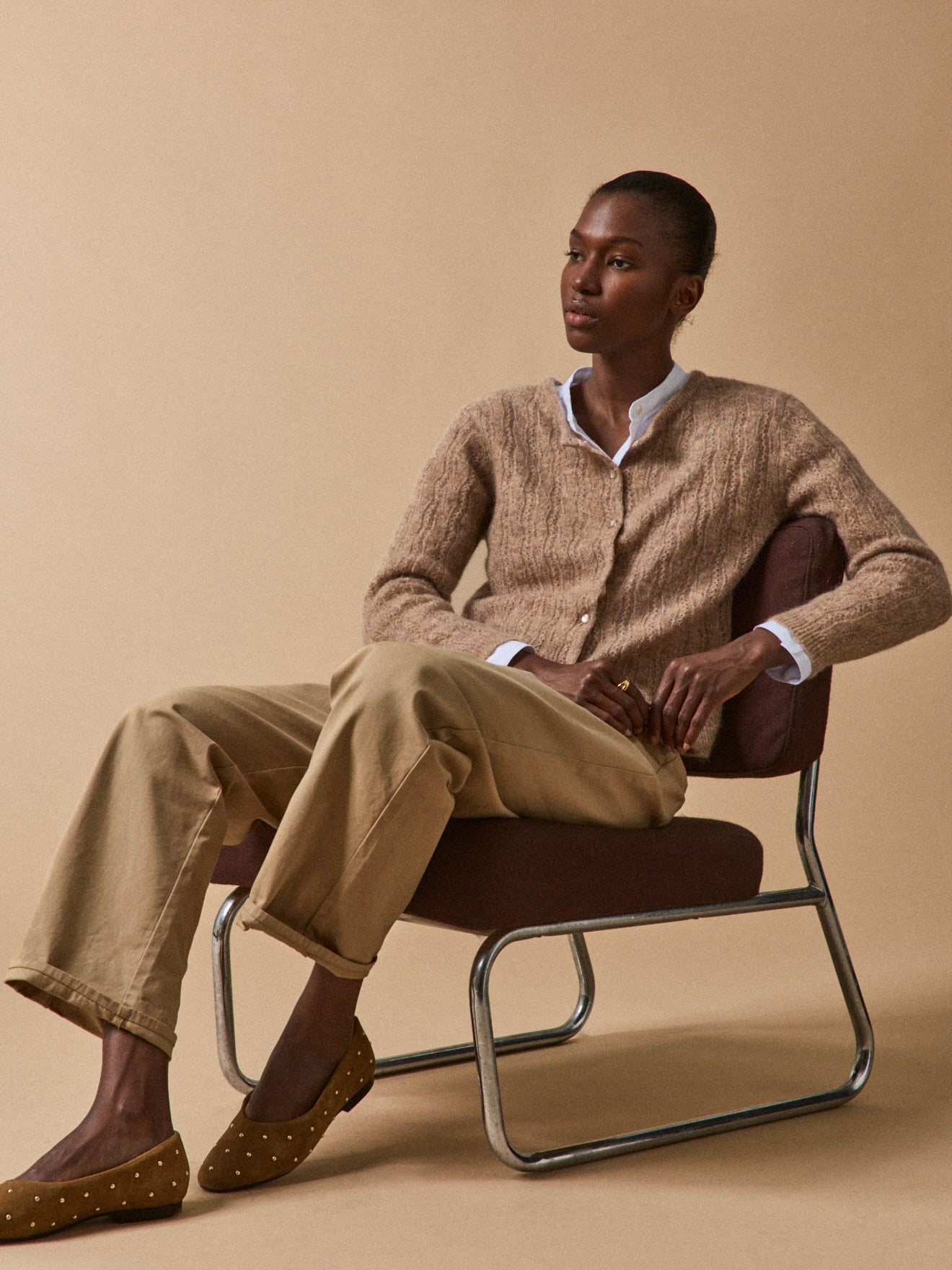 Women's kid mohair blend reversible cardigan