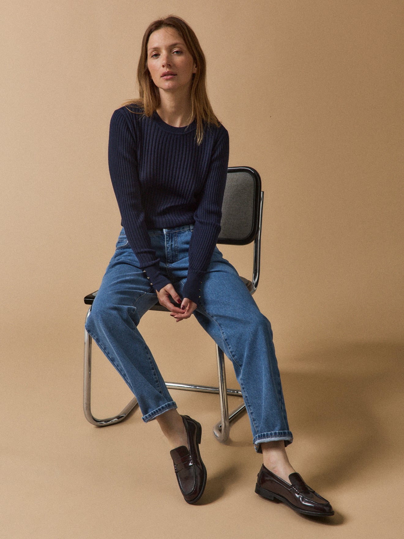 Pull chaussette maille côtelée femme laine RWS*