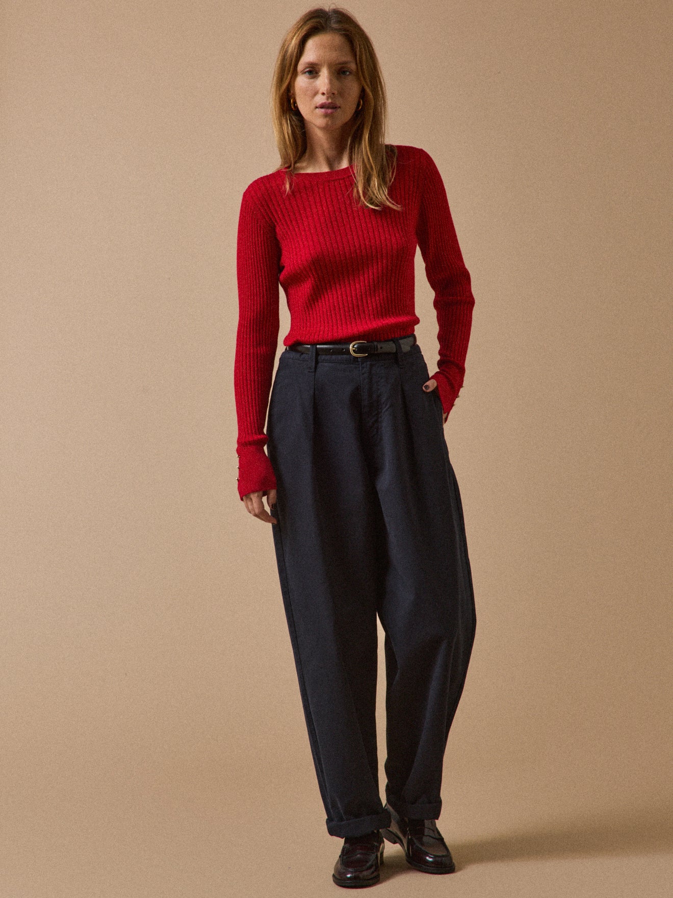 Pull chaussette maille côtelée femme laine RWS*