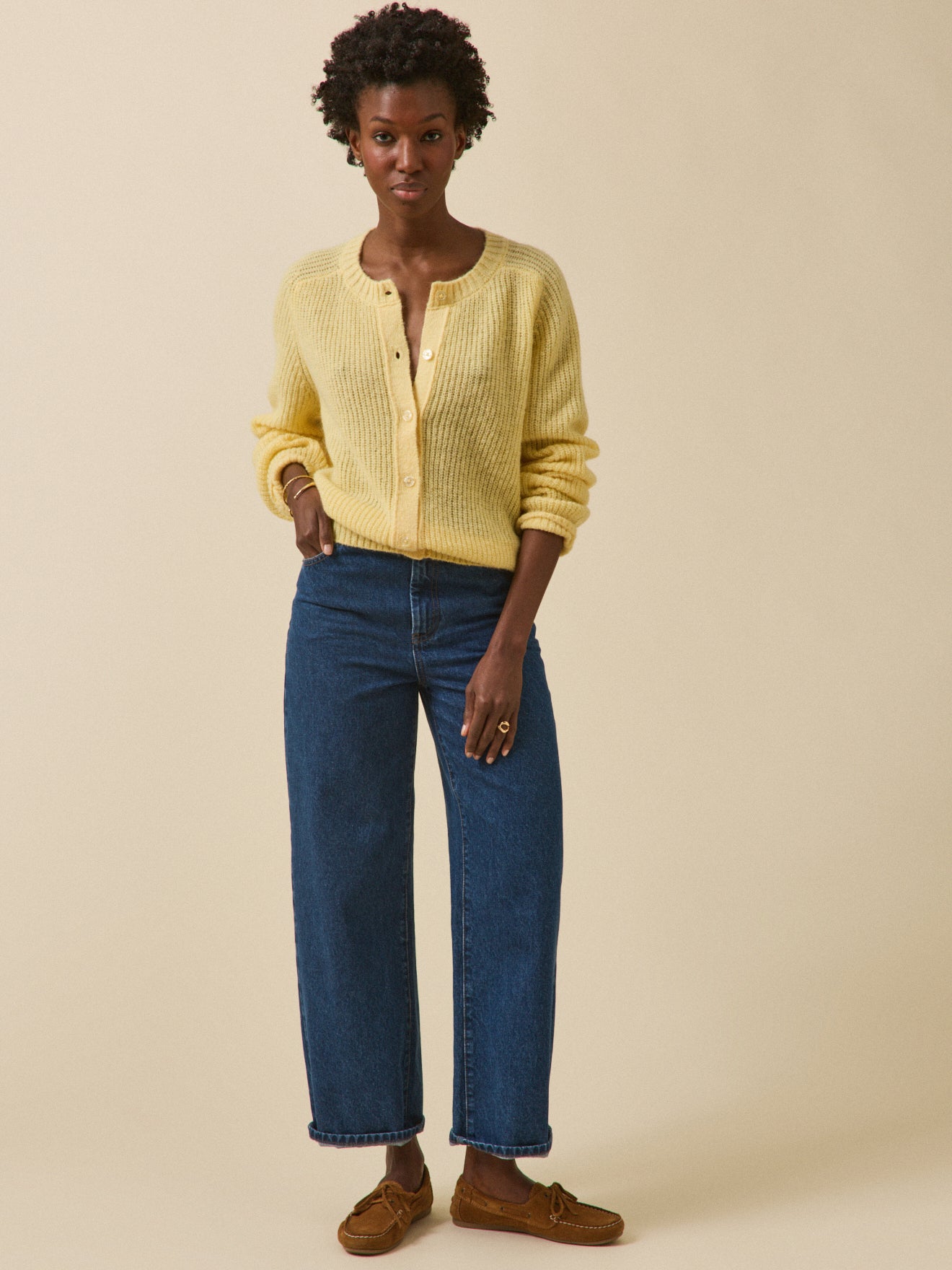 Women's cardigan with wool, alpaca and mohair