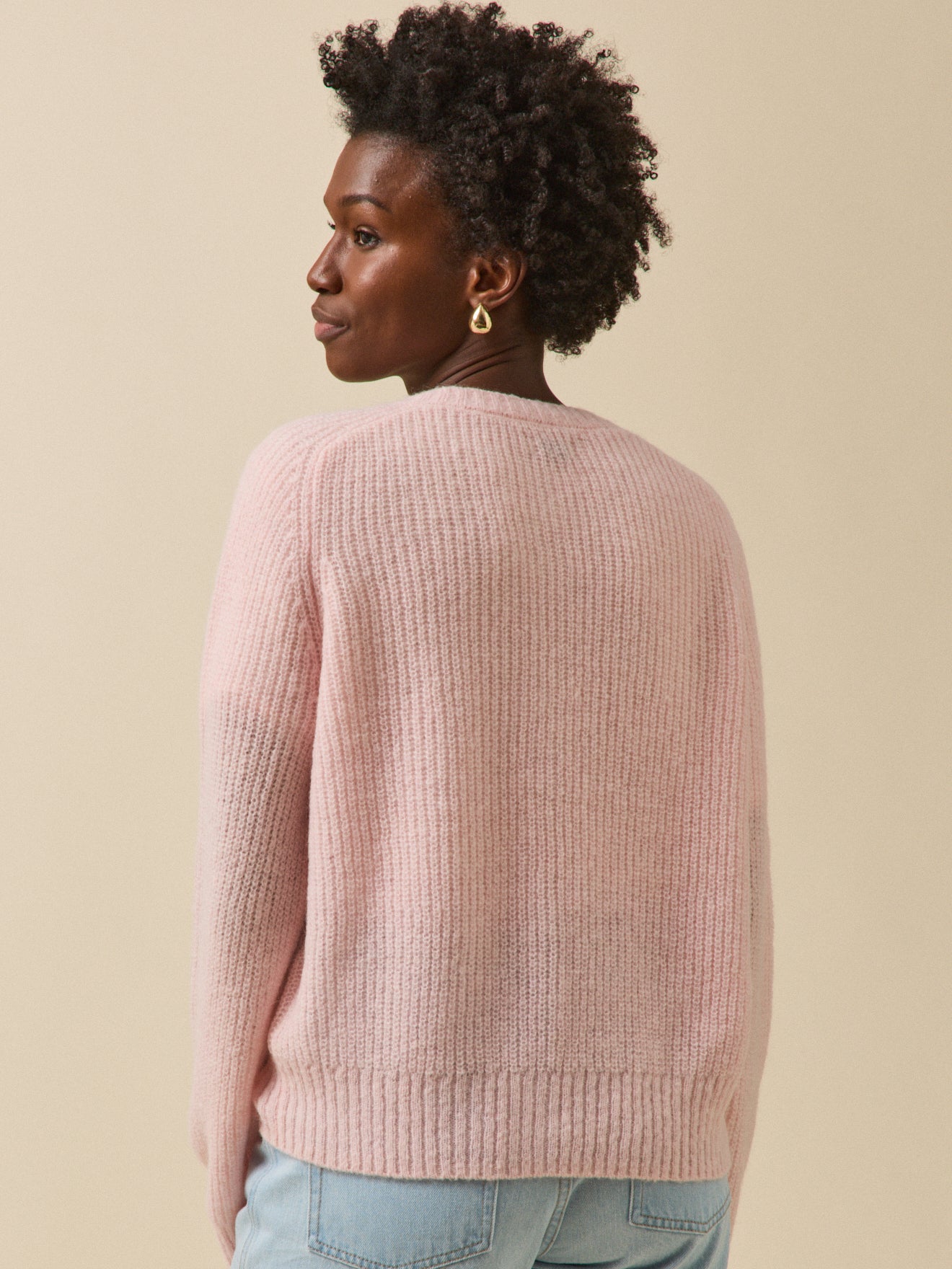 Women's cardigan with wool, alpaca and mohair