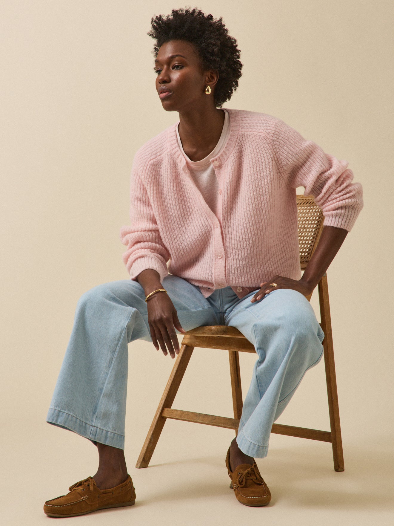 Women's cardigan with wool, alpaca and mohair