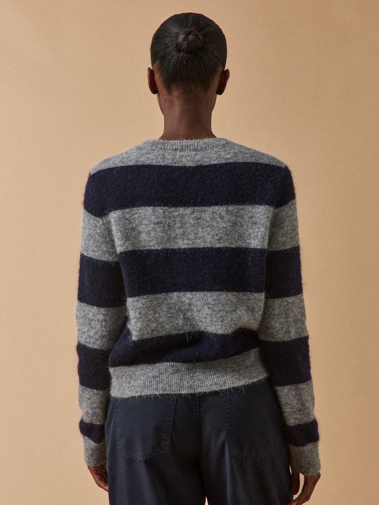 Pull rayé bicolore femme