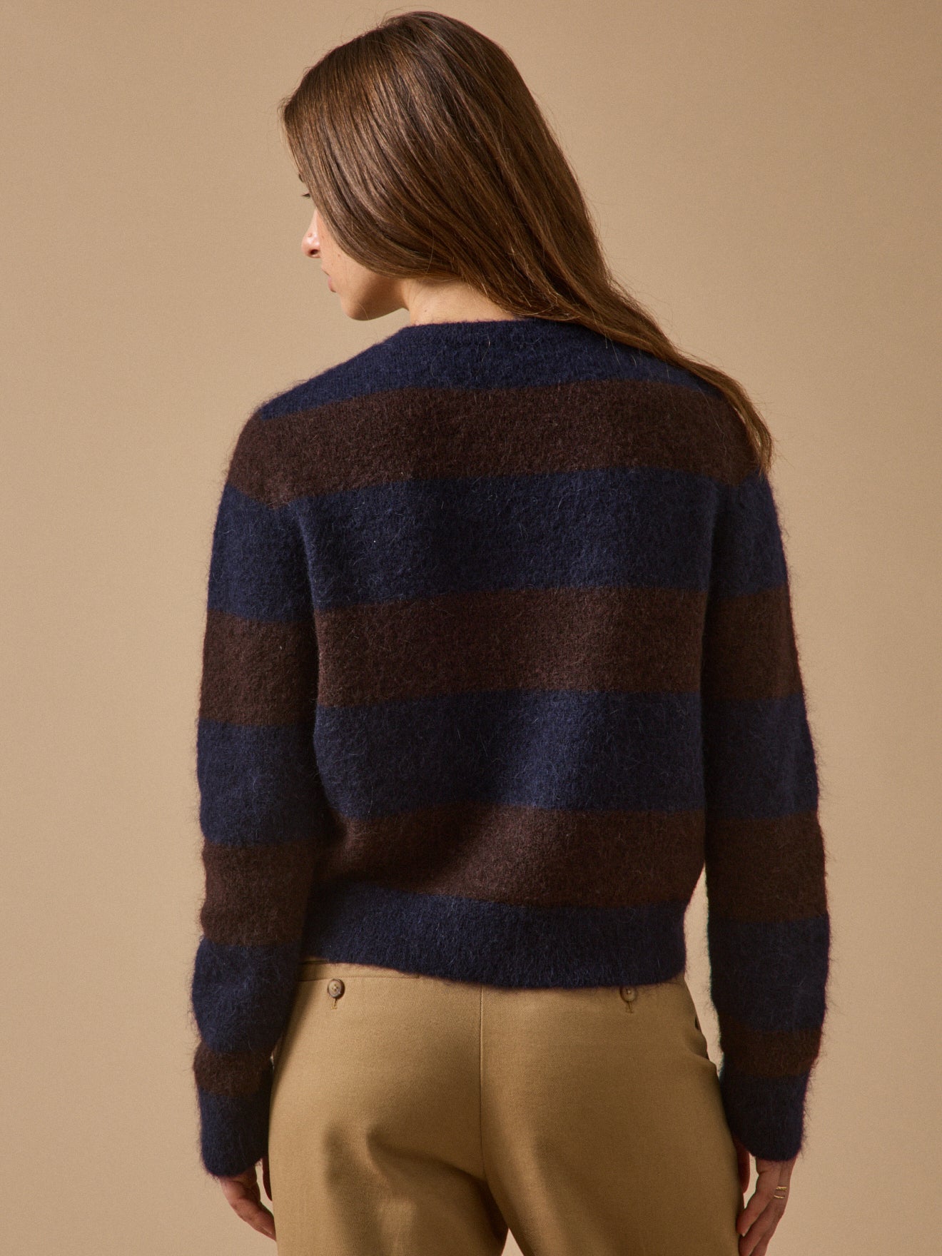 Women's two-color striped sweater