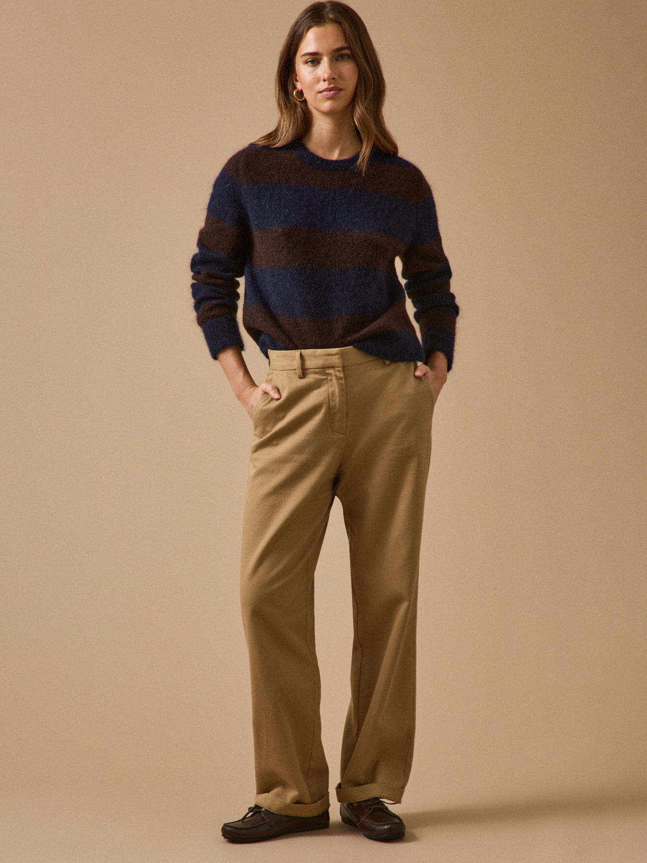 Women's two-color striped sweater