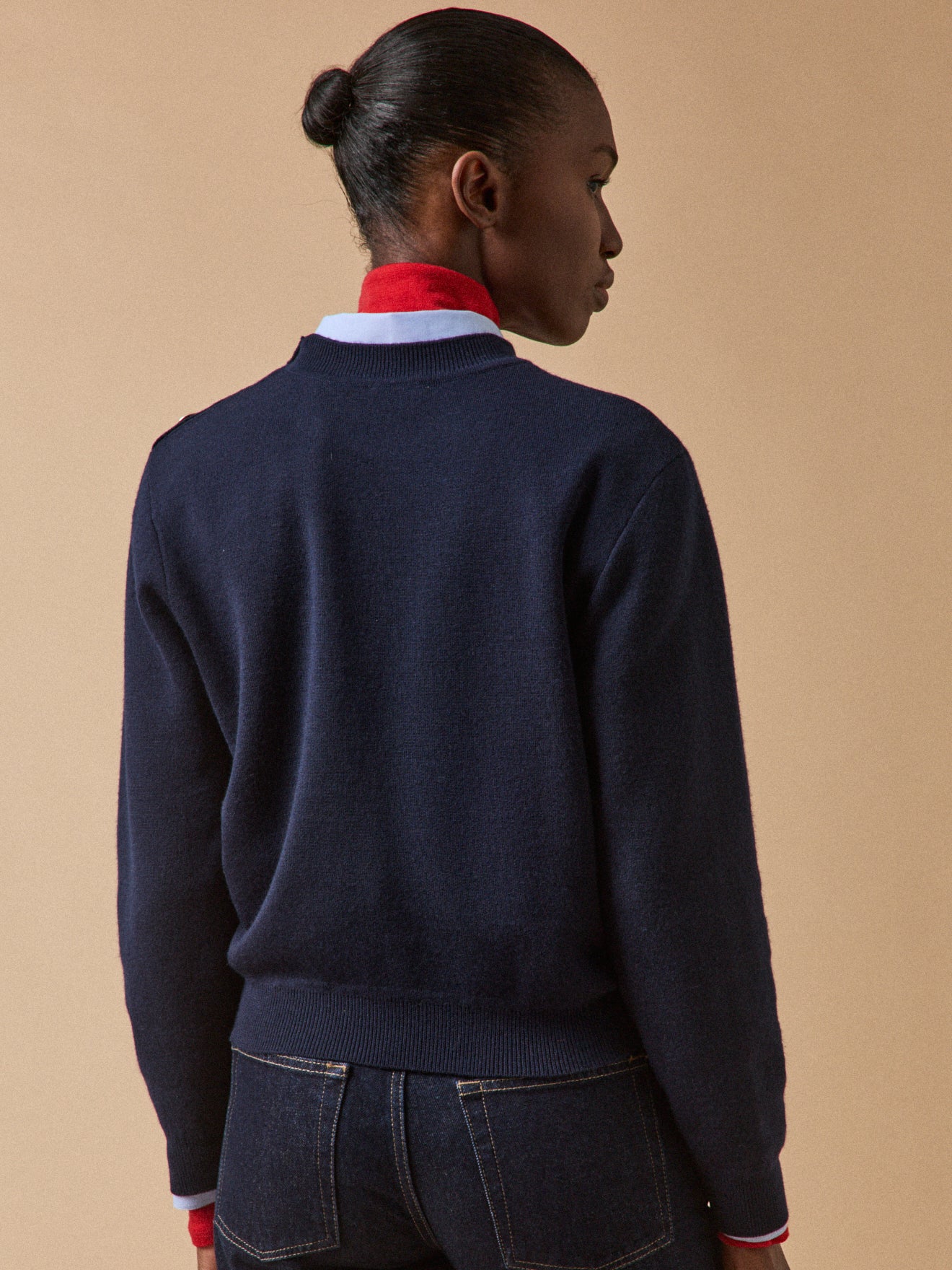 Women's RWS* sweater with golden buttons