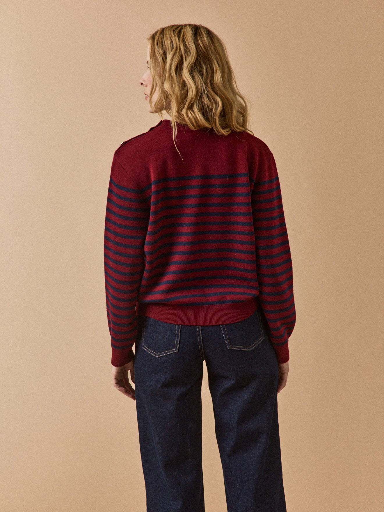 Women's RWS* sweater with golden buttons