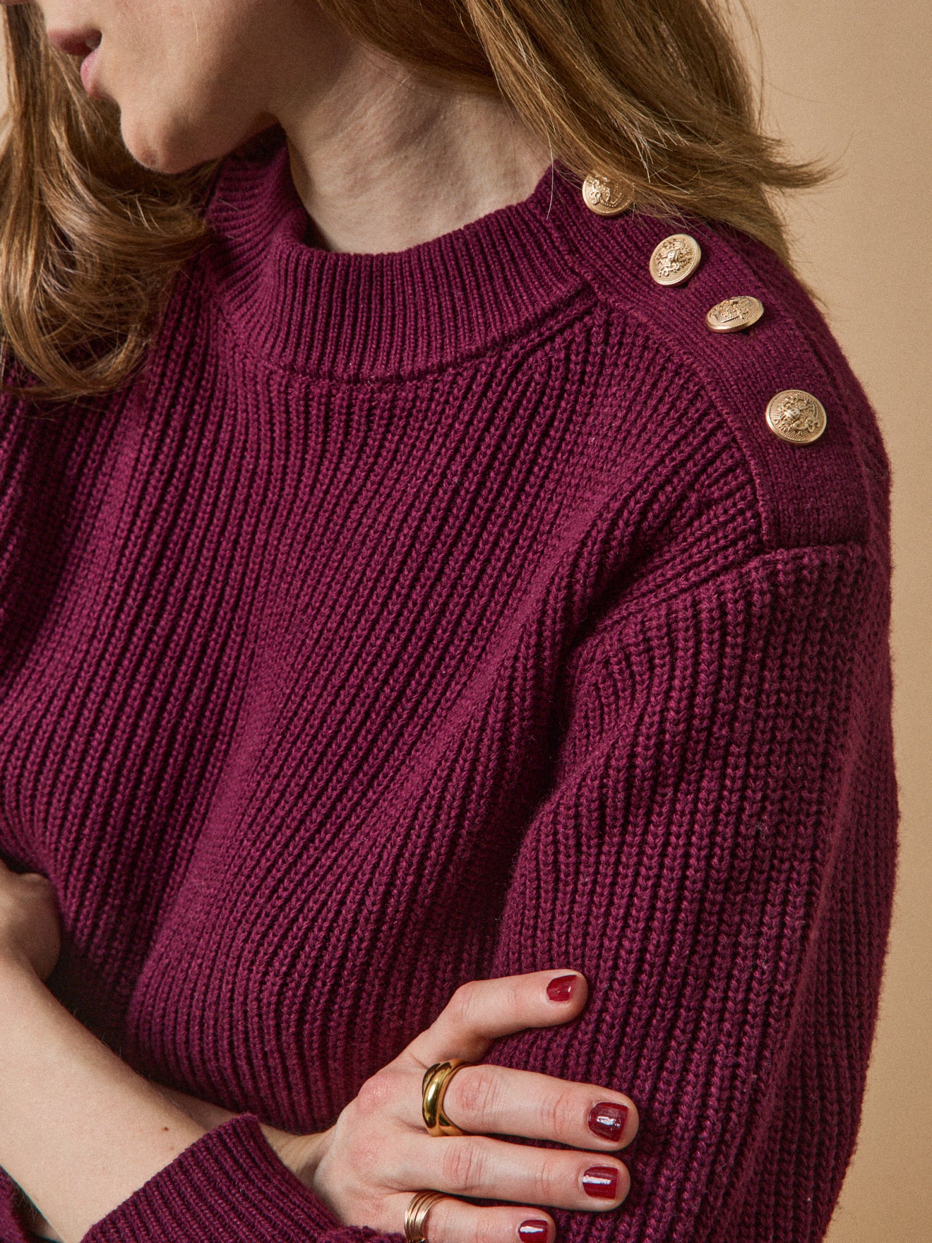 Pull en côtes anglaises femme laine RWS*