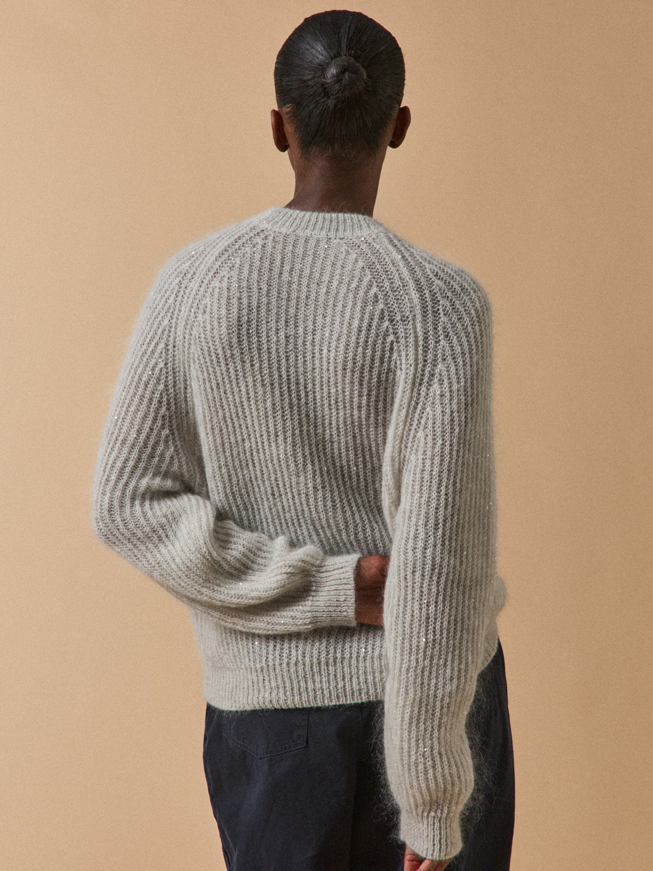 Women's mohair and alpaca sequined sweater