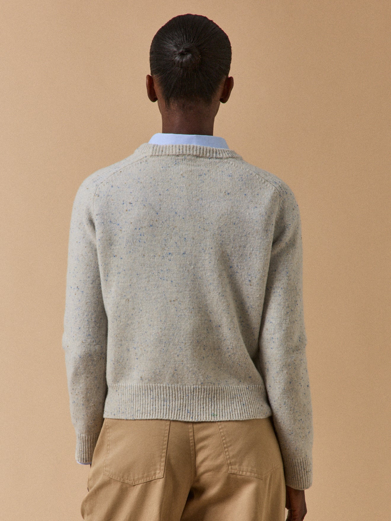 Women's speckled sweater knit with RWS* merino wool