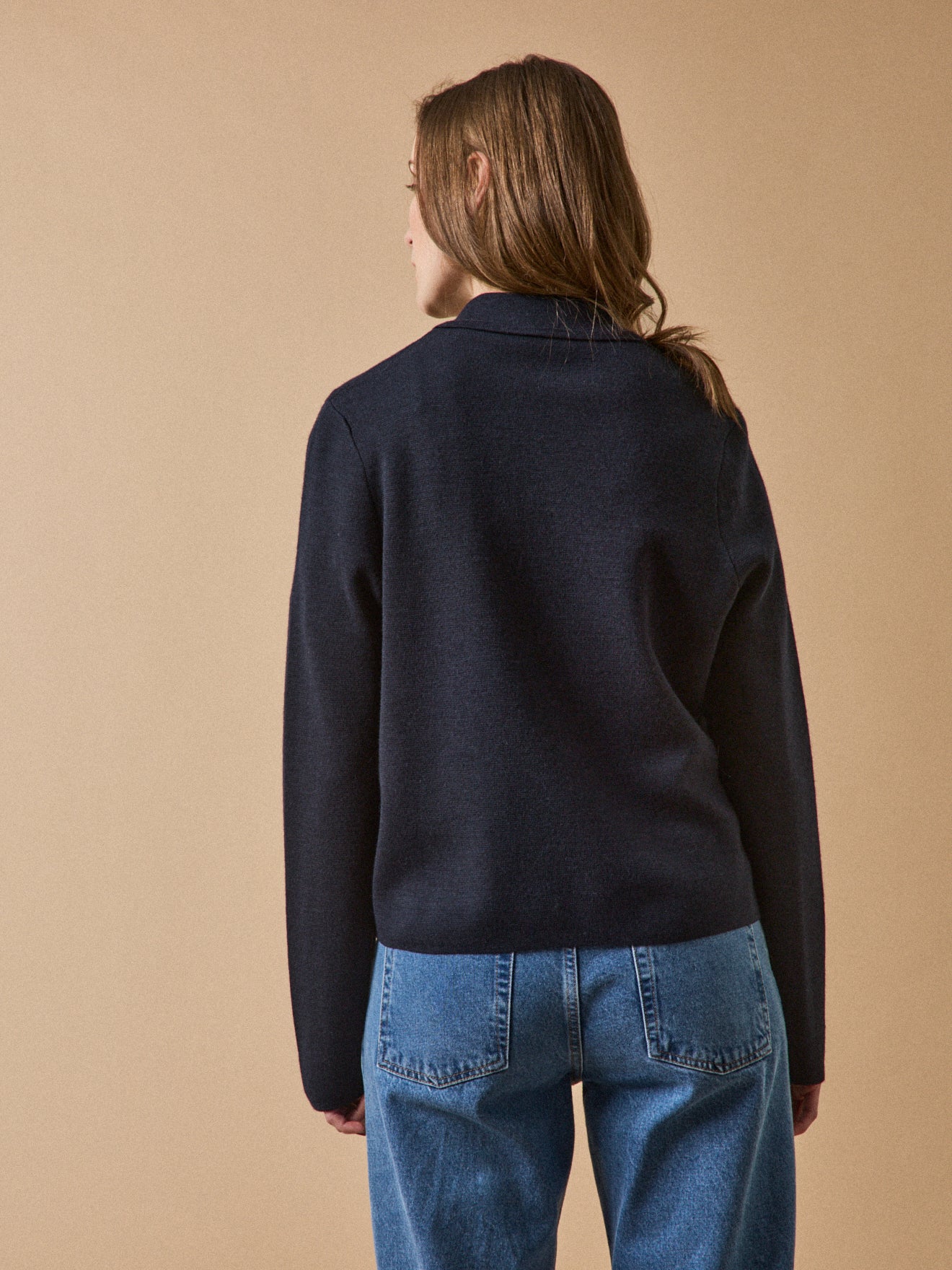 Gilet col chemise maille milano femme