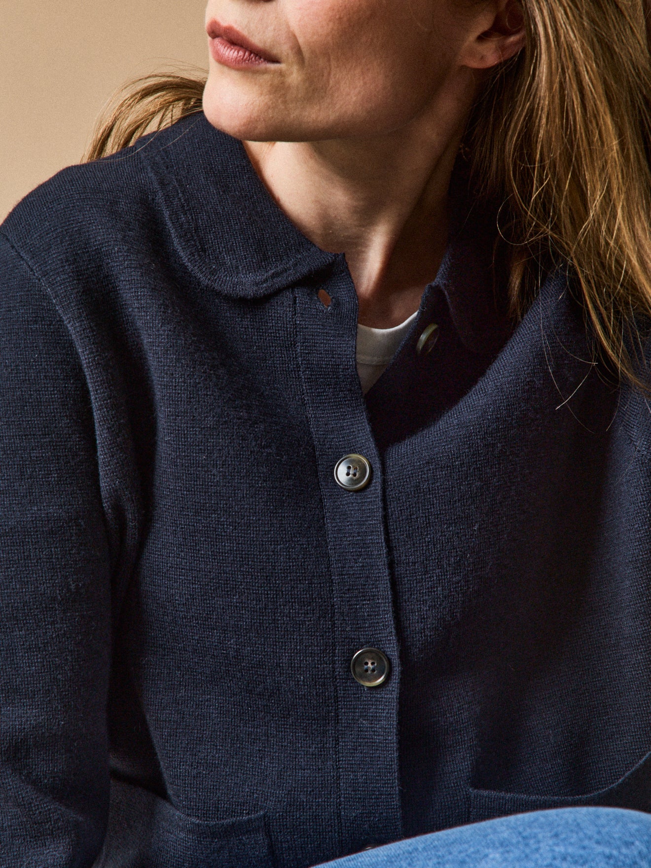 Gilet col chemise maille milano femme