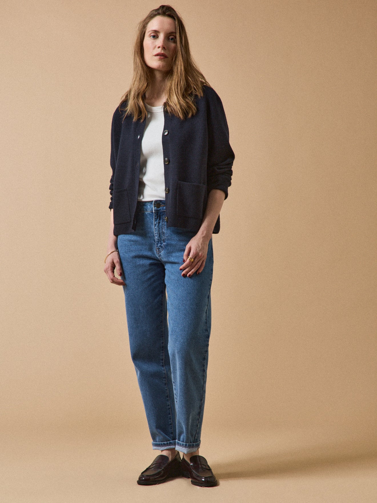 Gilet col chemise maille milano femme