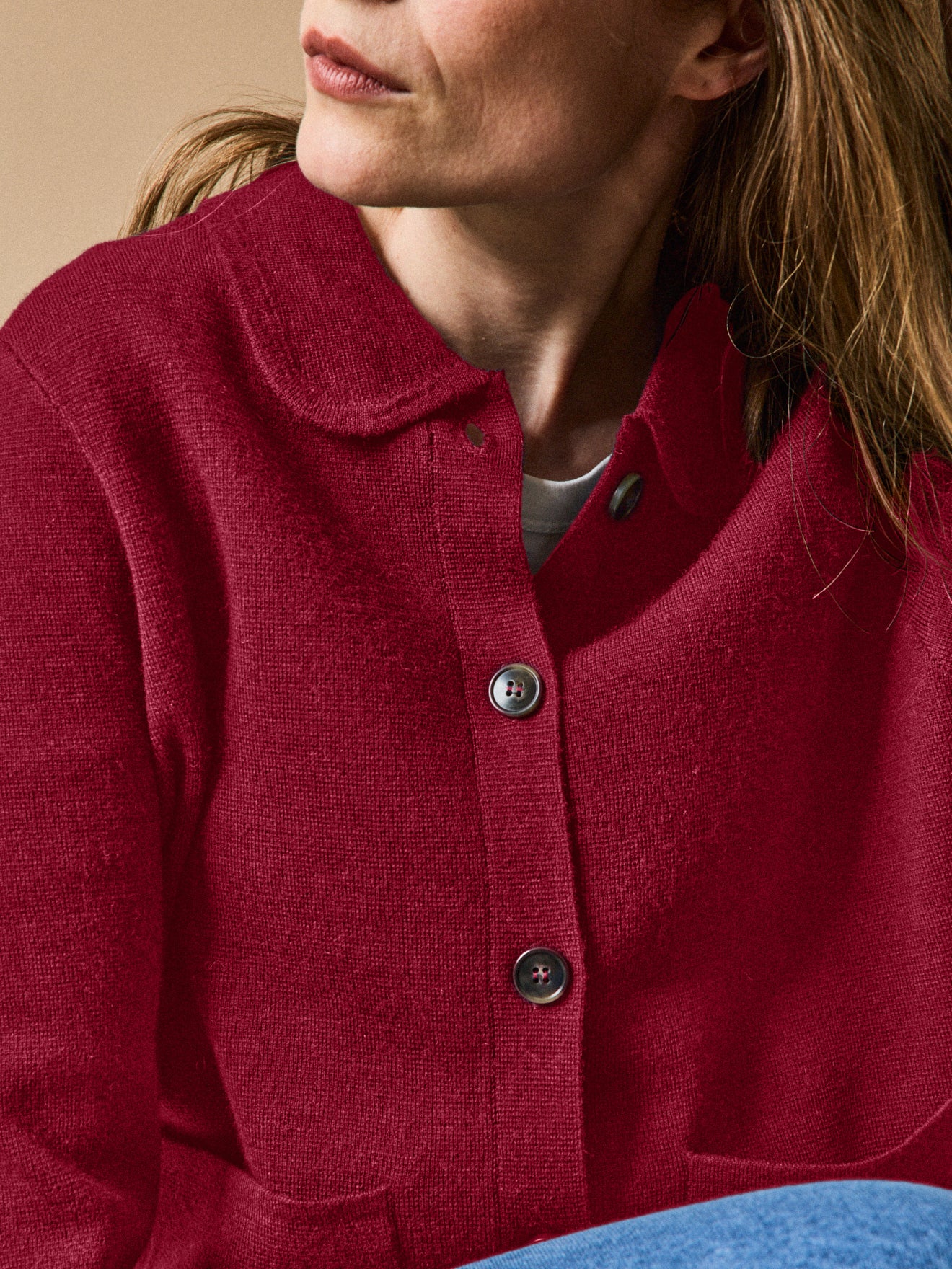 Women's Milano knit cardigan with shirt collar