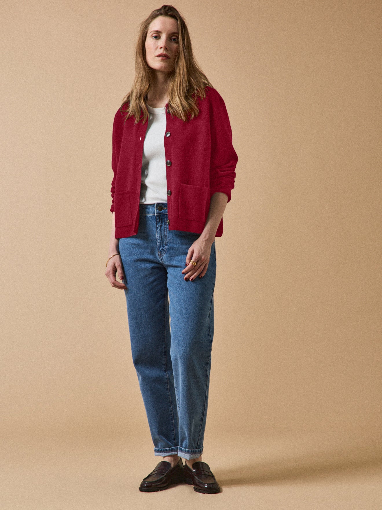 Women's Milano knit cardigan with shirt collar