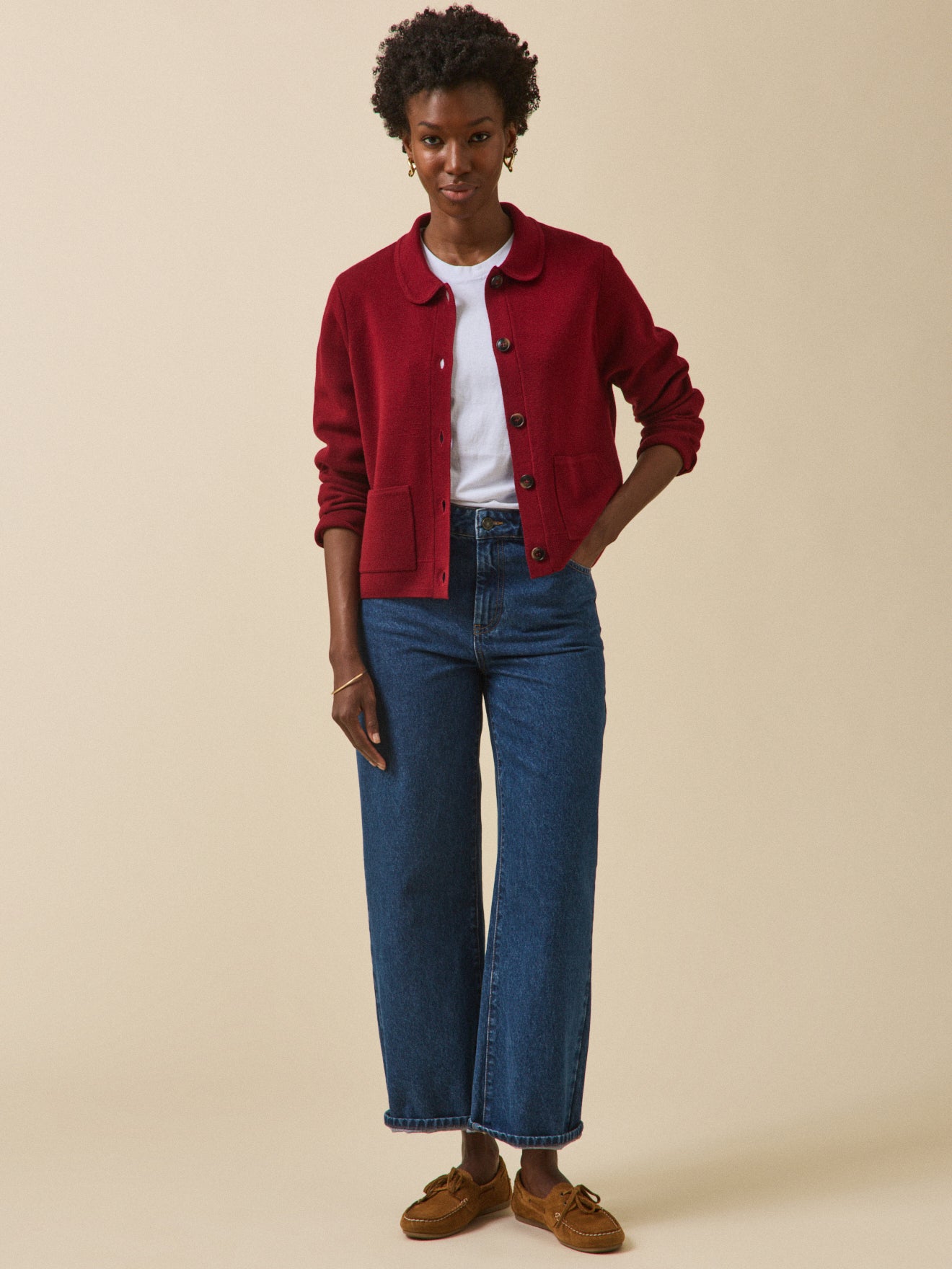 Women's Milano knit cardigan with shirt collar - Cyrillus COM