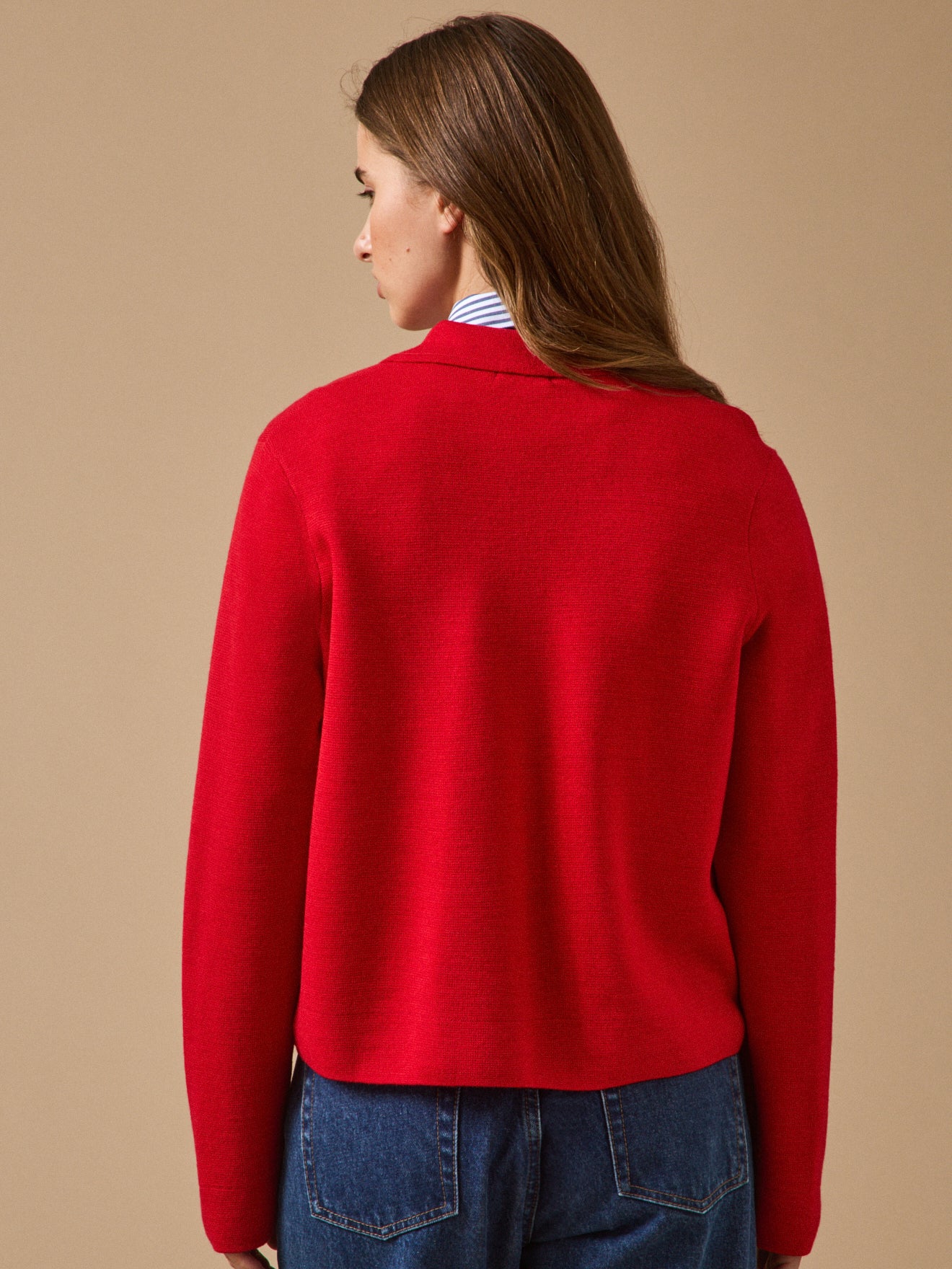 Women's Milano knit cardigan with shirt collar
