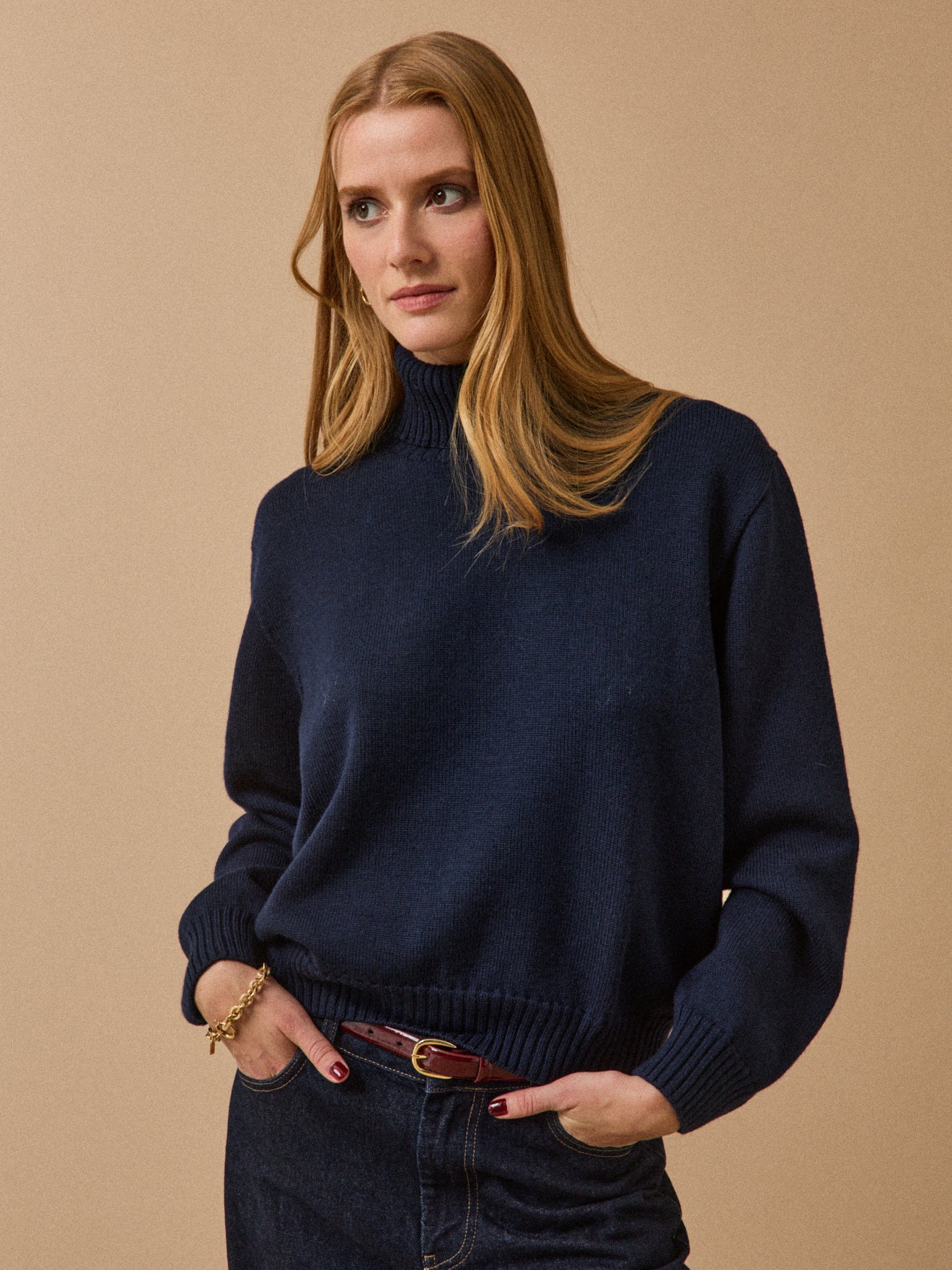 Women's merino wool rollneck sweater - Cyrillus x Les 3 Tricoteurs