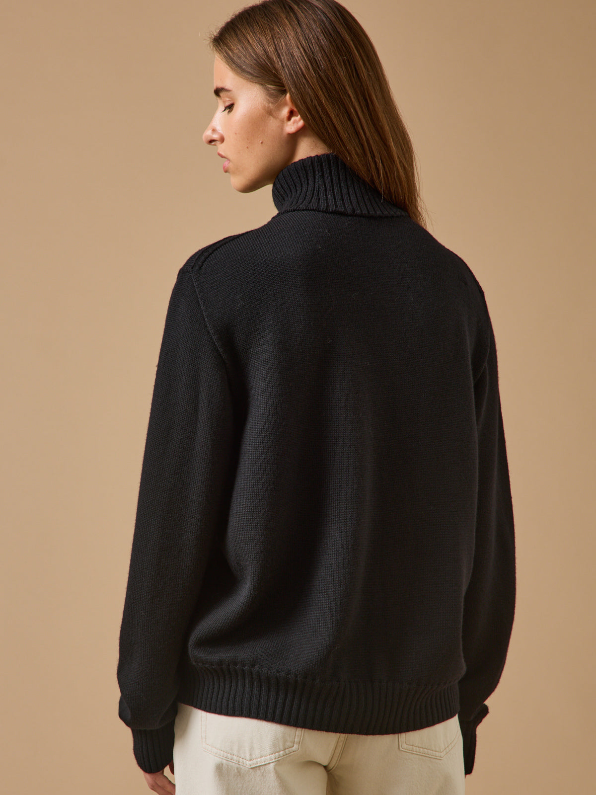 Women's merino wool rollneck sweater - Cyrillus x Les 3 Tricoteurs