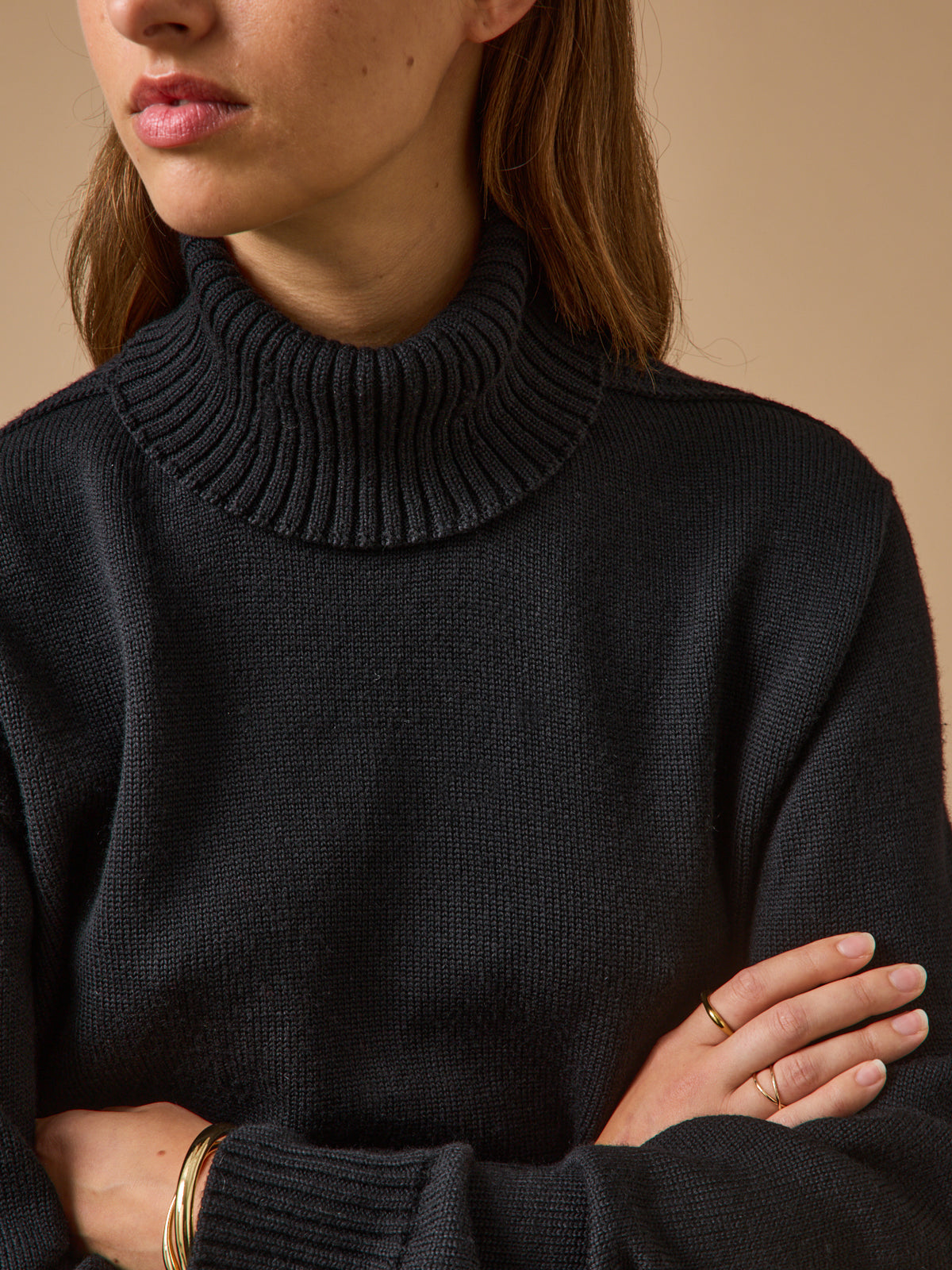 Women's merino wool rollneck sweater - Cyrillus x Les 3 Tricoteurs