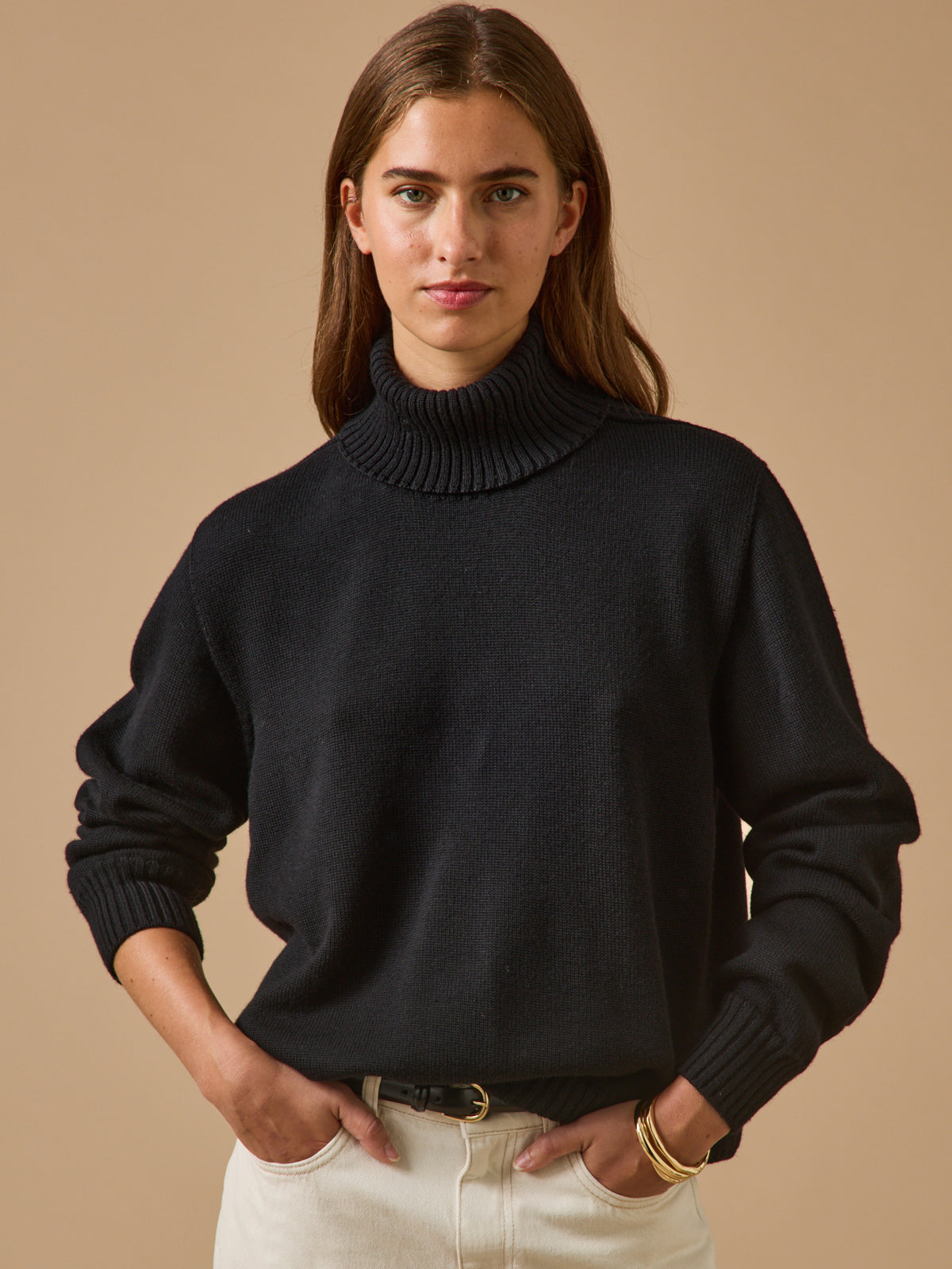 Women's merino wool rollneck sweater - Cyrillus x Les 3 Tricoteurs