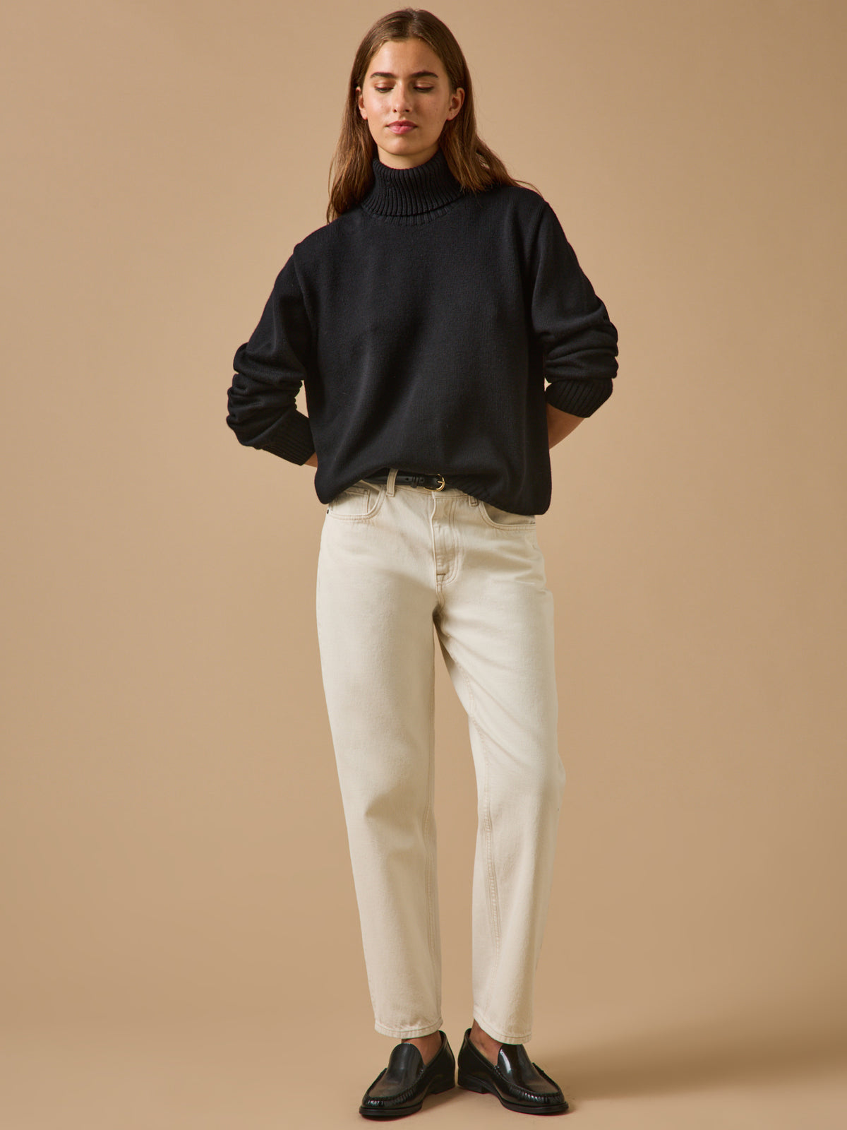Women's merino wool rollneck sweater - Cyrillus x Les 3 Tricoteurs
