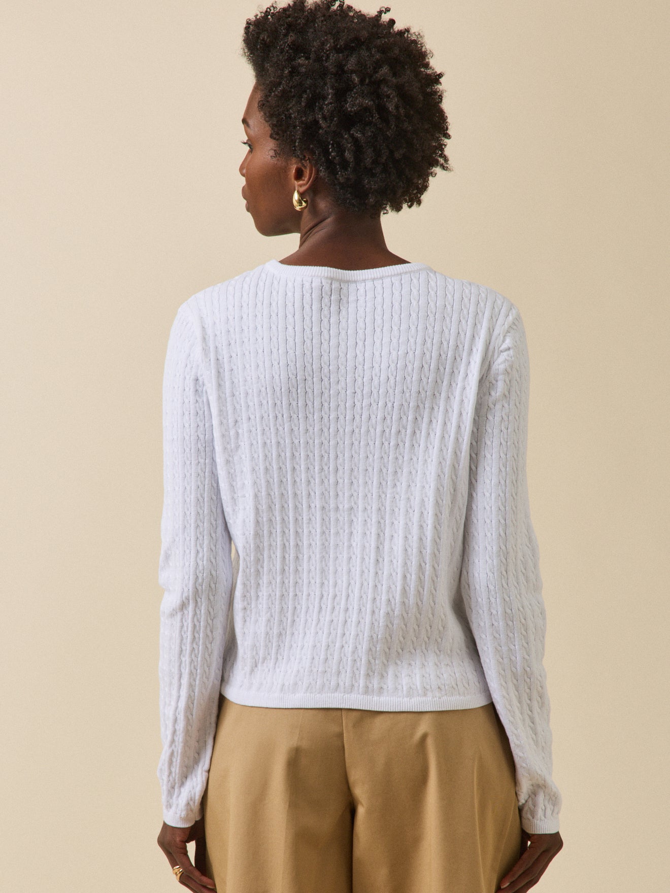 Women's organic cotton cable-knit cardigan