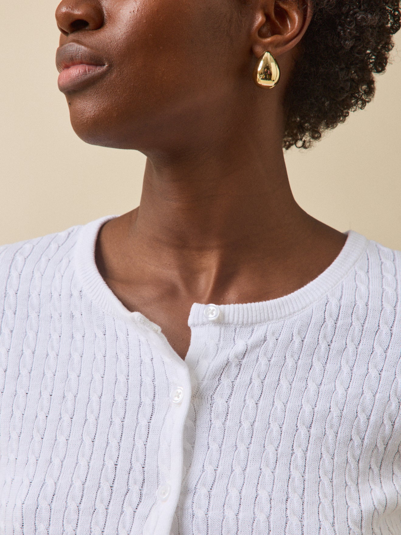 Women's organic cotton cable-knit cardigan