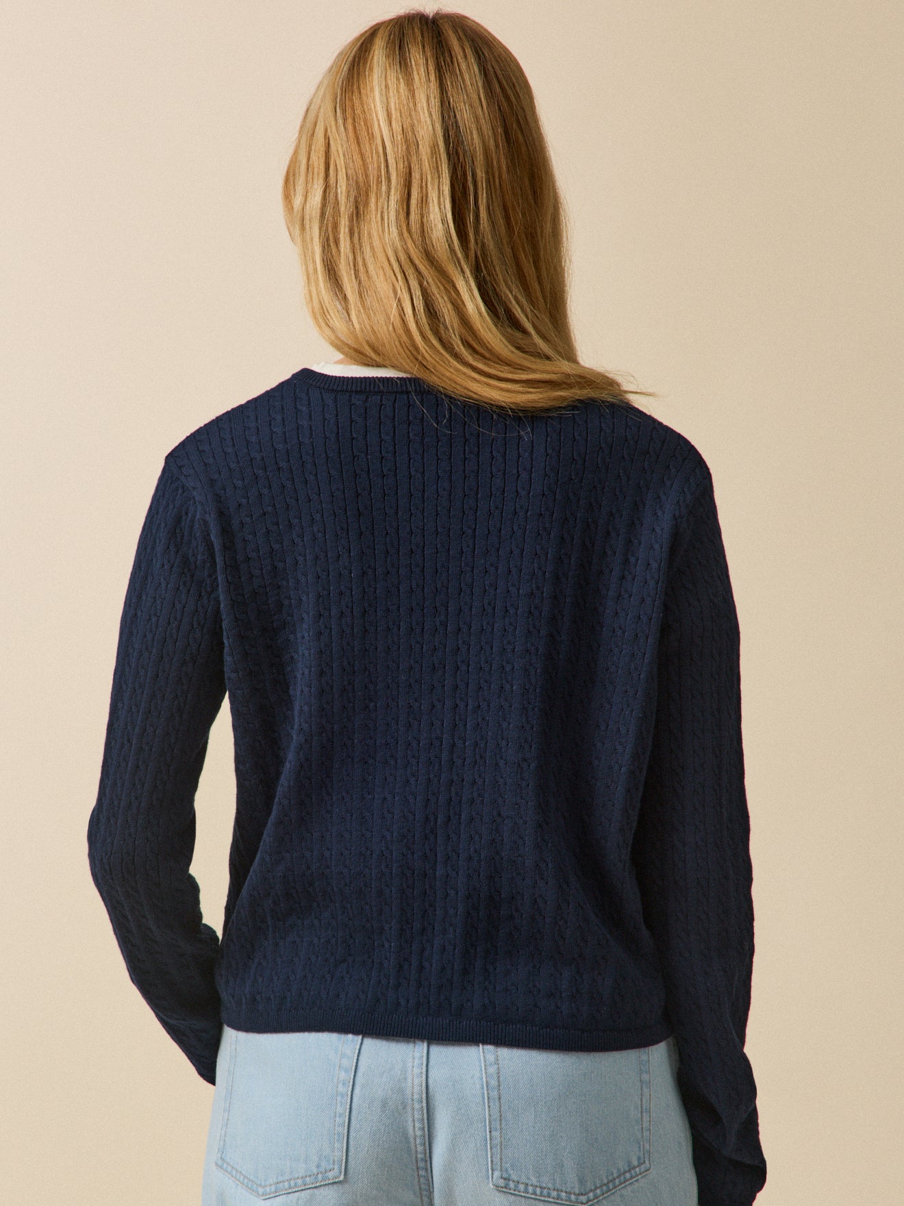 Women's organic cotton cable-knit cardigan